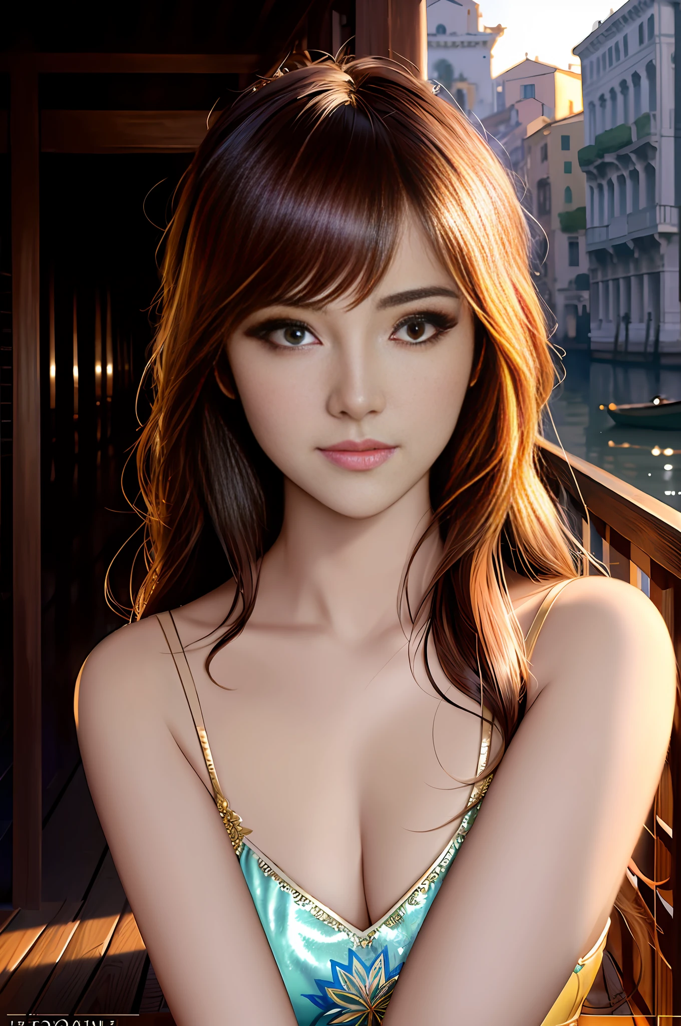 &quot;((masterpiece)), modelshoot style, (extremely detailed CG unity 8k wallpaper), full shot body photo of the most beautiful artwork in the world, stunningly beautiful photo realistic cute women,a hyper realistic ultra detailed photograph of a beautiful girl as a female 2020s dancer on the boat of 2020s Venice,(Bridge Of Sighs background),(princess eyes,shiny pupils), detailed symmetric beautiful hazel eyes, detailed gorgeous face,highly detailed, vibrant,professional majestic oil painting by Ed Blinkey, Atey Ghailan, Studio Ghibli, by Jeremy Mann, Greg Manchess, Antonio Moro, trending on ArtStation, trending on CGSociety, Intricate, High Detail, Sharp focus, dramatic, photorealistic painting art by midjourney and greg rutkowski