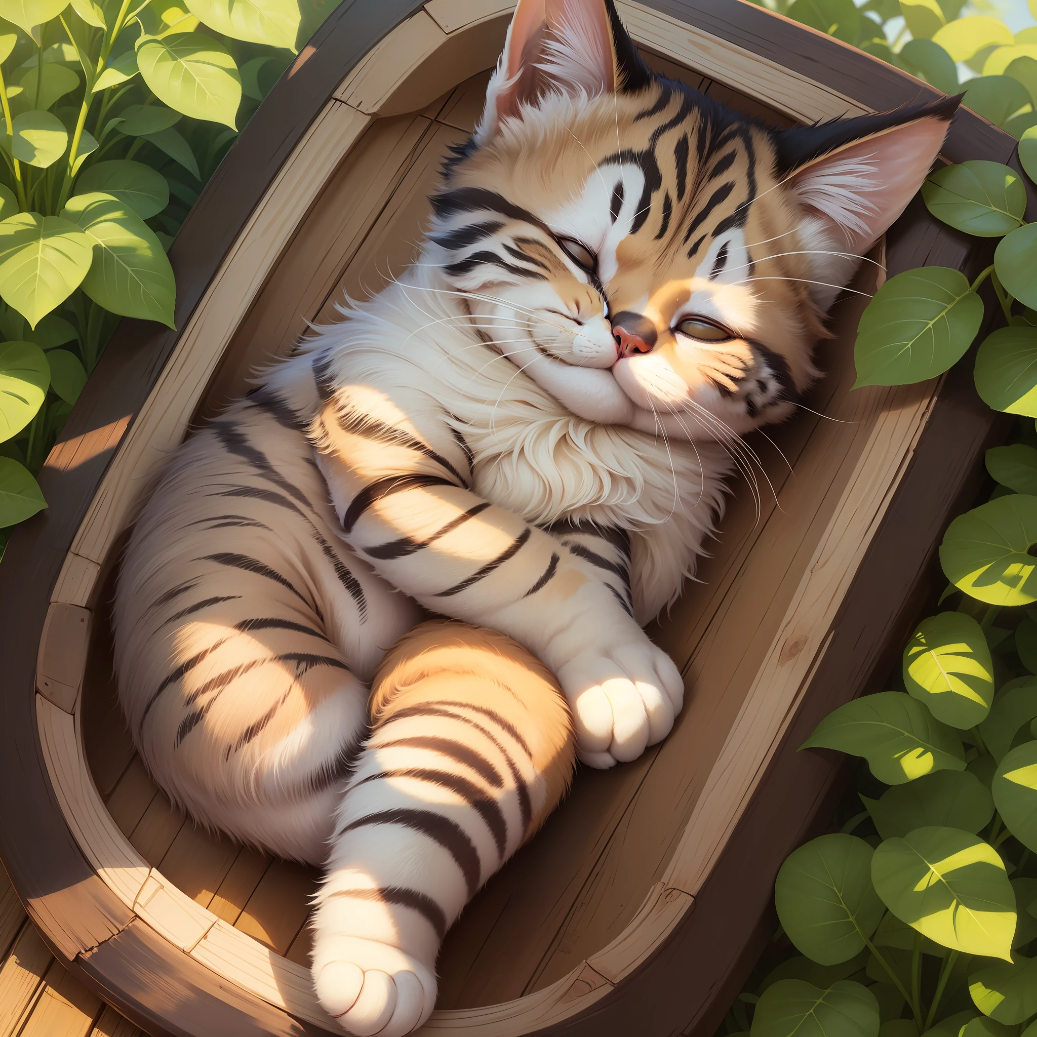 A cute little cat sleeping in the sun --auto --s2