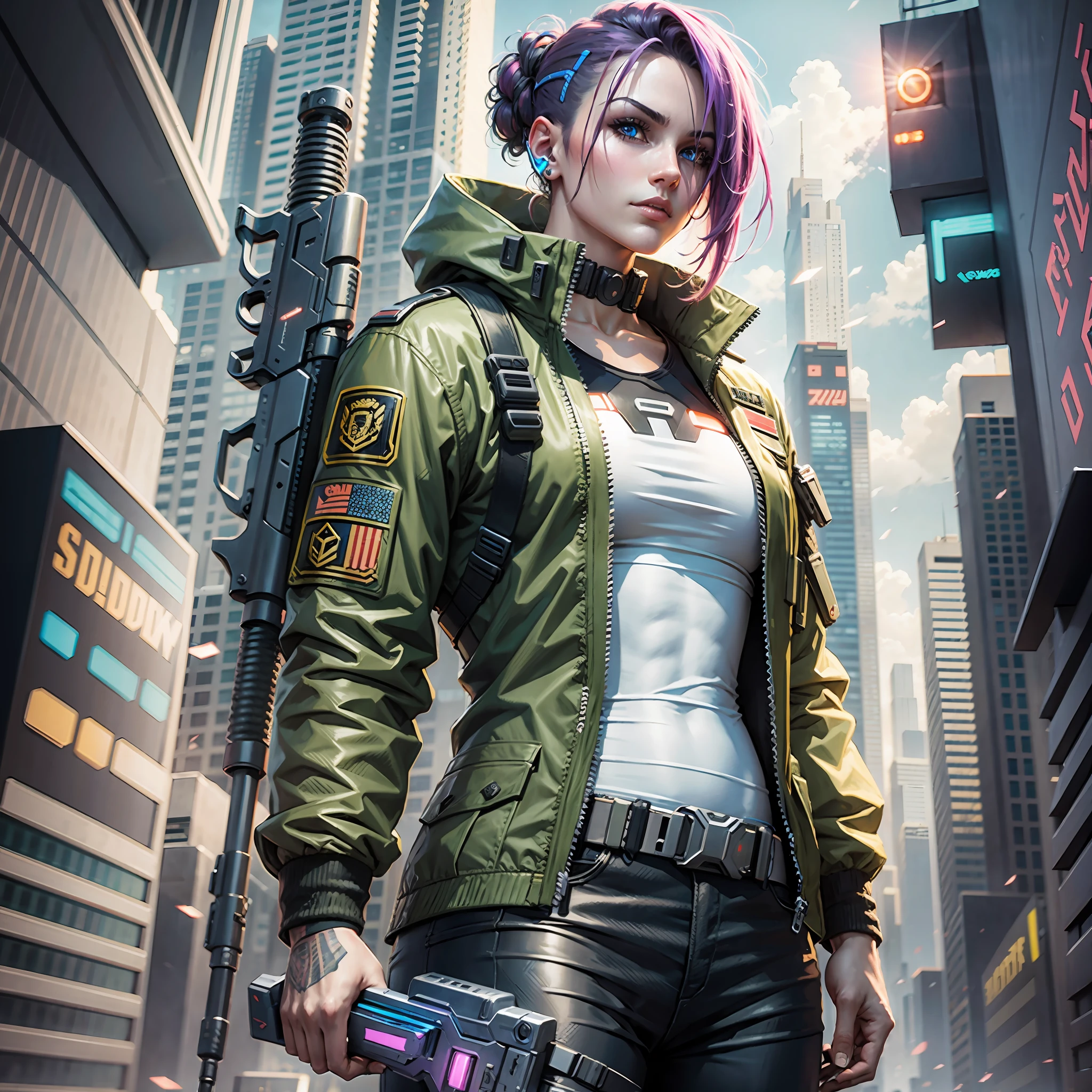 Soldier, cyberpunk, armed