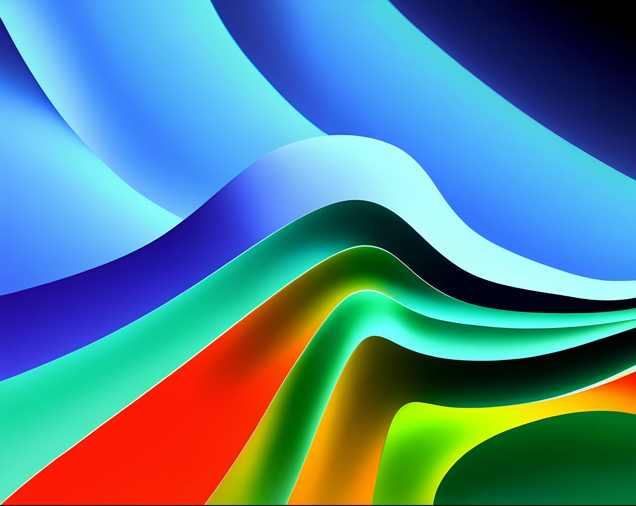Close-up of dark blue light green light blue background with a wave of colors, 1 0 2 4 Farben abstract, swirling vibrant lines, bright cartoon colors, bright dark blue light green light blue, vibrant dark blue light green light blue, vibrant background, flat bright colors, iPhone 15 background, flat, flat and bright blue, flat, flat and bright blue, flat blue, flat blue, flat blue, light blue, matte texture, slight shadow at the intersection of the image