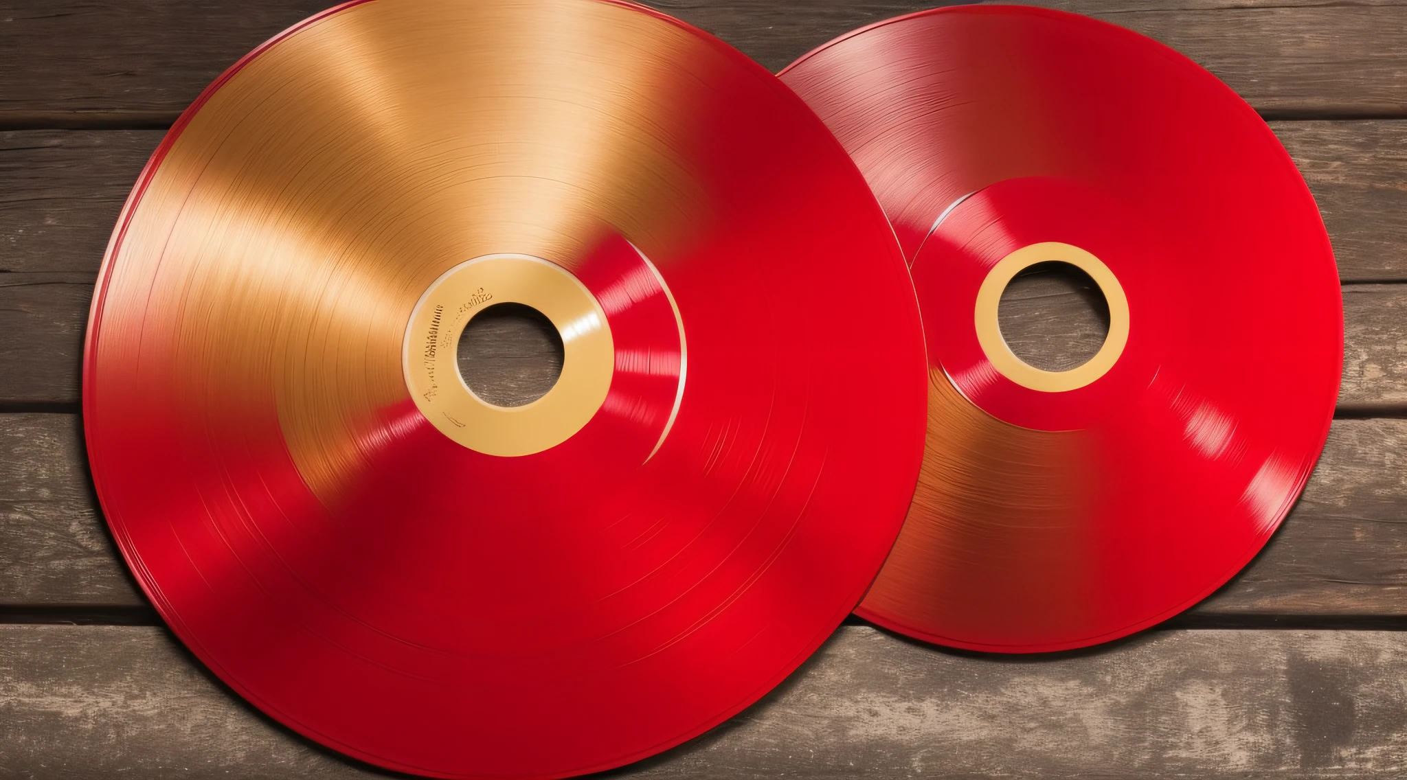 A red vinyl record with a girl's face blonde child long hair,