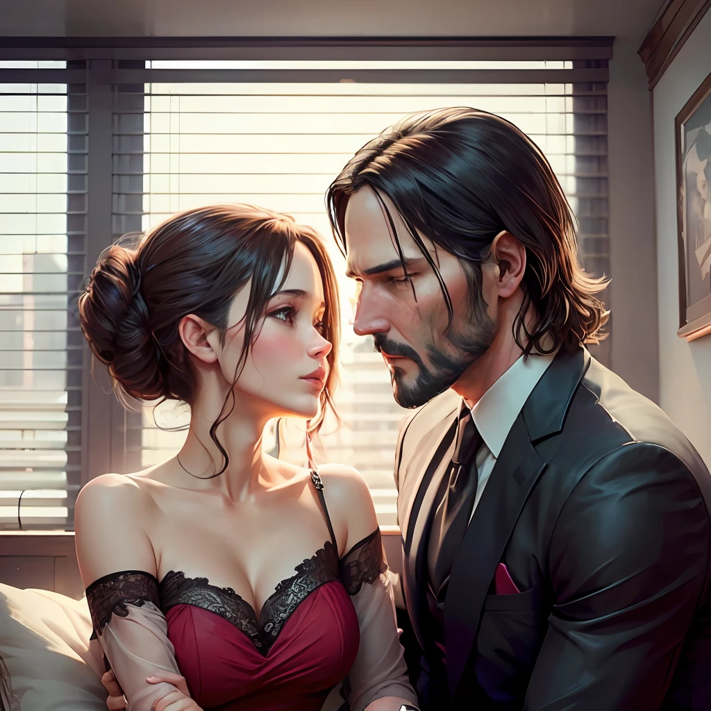 John wick and Helen getting romantic on a Saturday morning --auto --s2