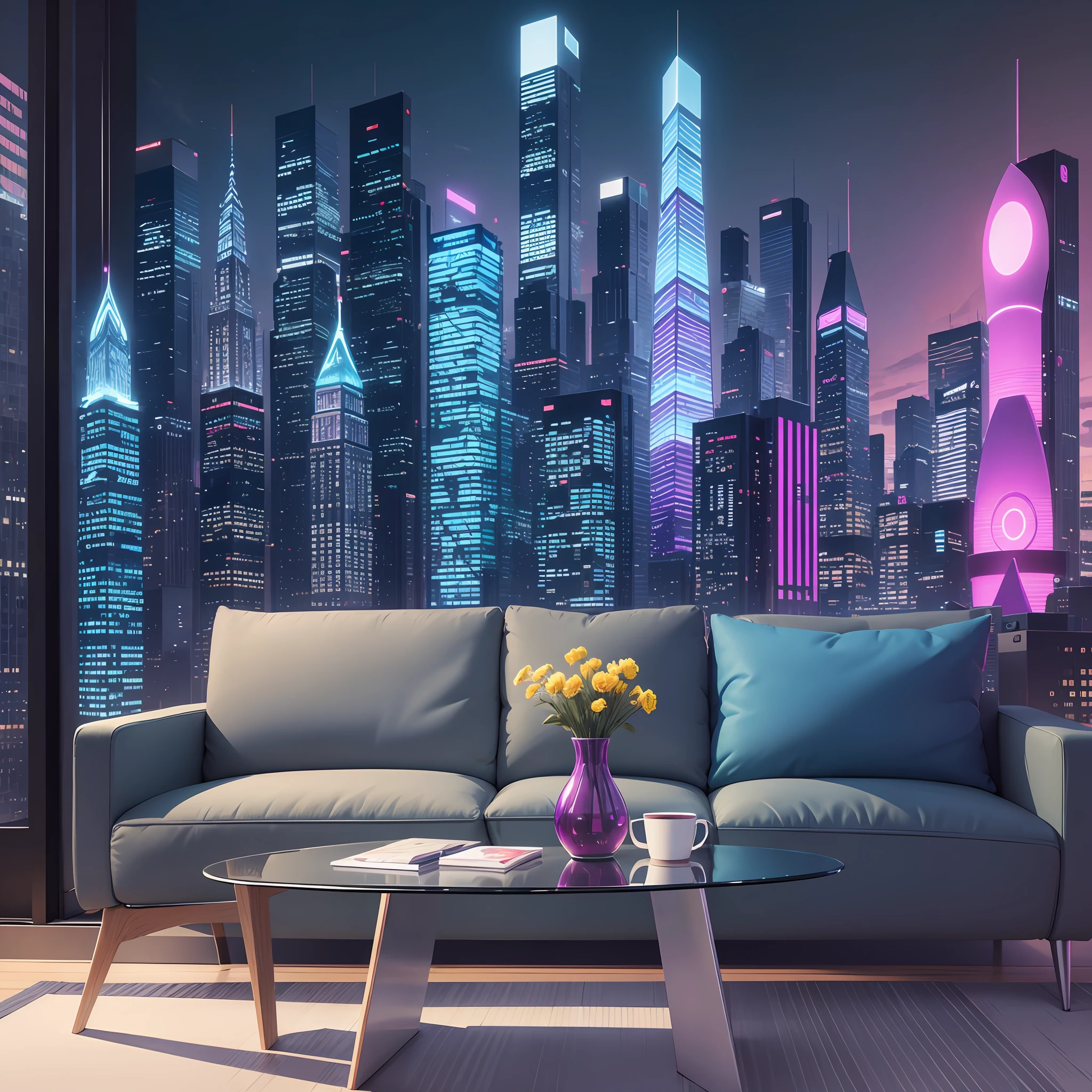 Imagine a wallpaper that brings a vibrant and contemporary atmosphere to your office reception area. In this "Urban Landscape" theme, the idea is to create a stylized representation of a busy and modern city, highlighting elements that refer to visual communication.
Describe a cityscape made up of towering skyscrapers, enveloped in neon lights that reflect the pulsing energy of the city. Colors can be bold and intense, like red, electric blue, purple and yellow, to convey dynamism and creativity.
Include details that represent your company's presence in the urban landscape, such as LED billboards displaying advertisements, storefronts with eye-catching signage, and digital billboards. These elements can be created in a stylized way, with geometric shapes and saturated colors, bringing an artistic touch to the landscape.
Don't forget to add visual elements that represent the services offered by your visual communication company. For example, include stylized brushes and paint rollers, graphic symbols like social media icons, famous brand logos, or visual elements related to print and design.
The intention is to create a wallpaper that is captivating and that conveys the essence of your company, making visitors feel immersed in the universe of visual communication from the moment they enter the office. When finalizing the design, review it to ensure that all elements are harmoniously integrated and convey the desired message. --auto --s2