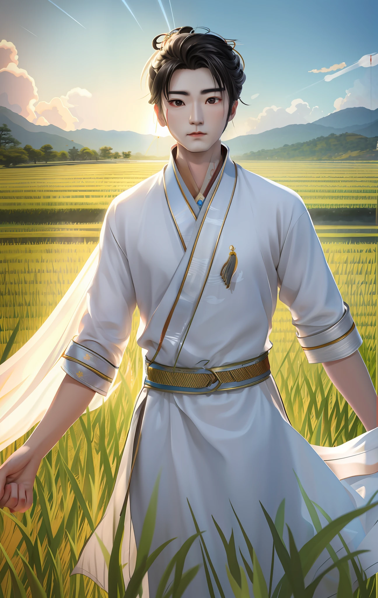 The original god's Ganyu pointed his bow at the earth in his hand.