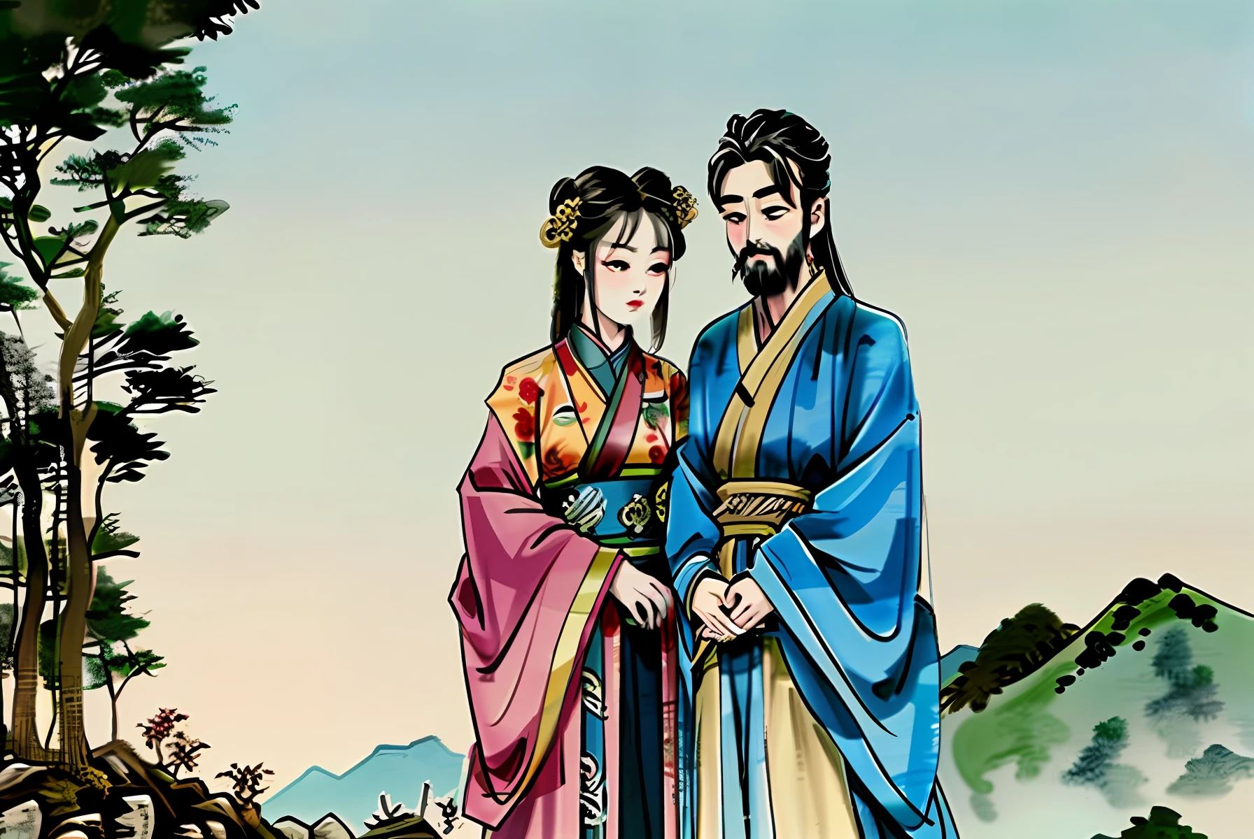 In ancient China, in the countryside, Liu Bei, Guan Yu and Zhang Fei were married in Taoyuan