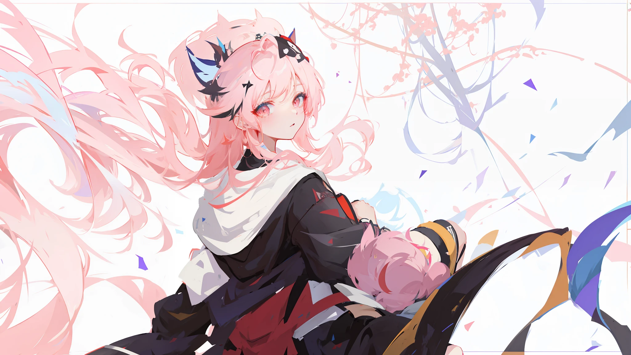 anime girl with long hair and a black dress sitting on a chair, zerochan art, best anime 4k konachan wallpaper, from girls frontline, from the azur lane videogame, jazza and rossdraws, digital art on pixiv, characters from azur lane, digital art from danganronpa, anime illustration, from arknights --auto --s2