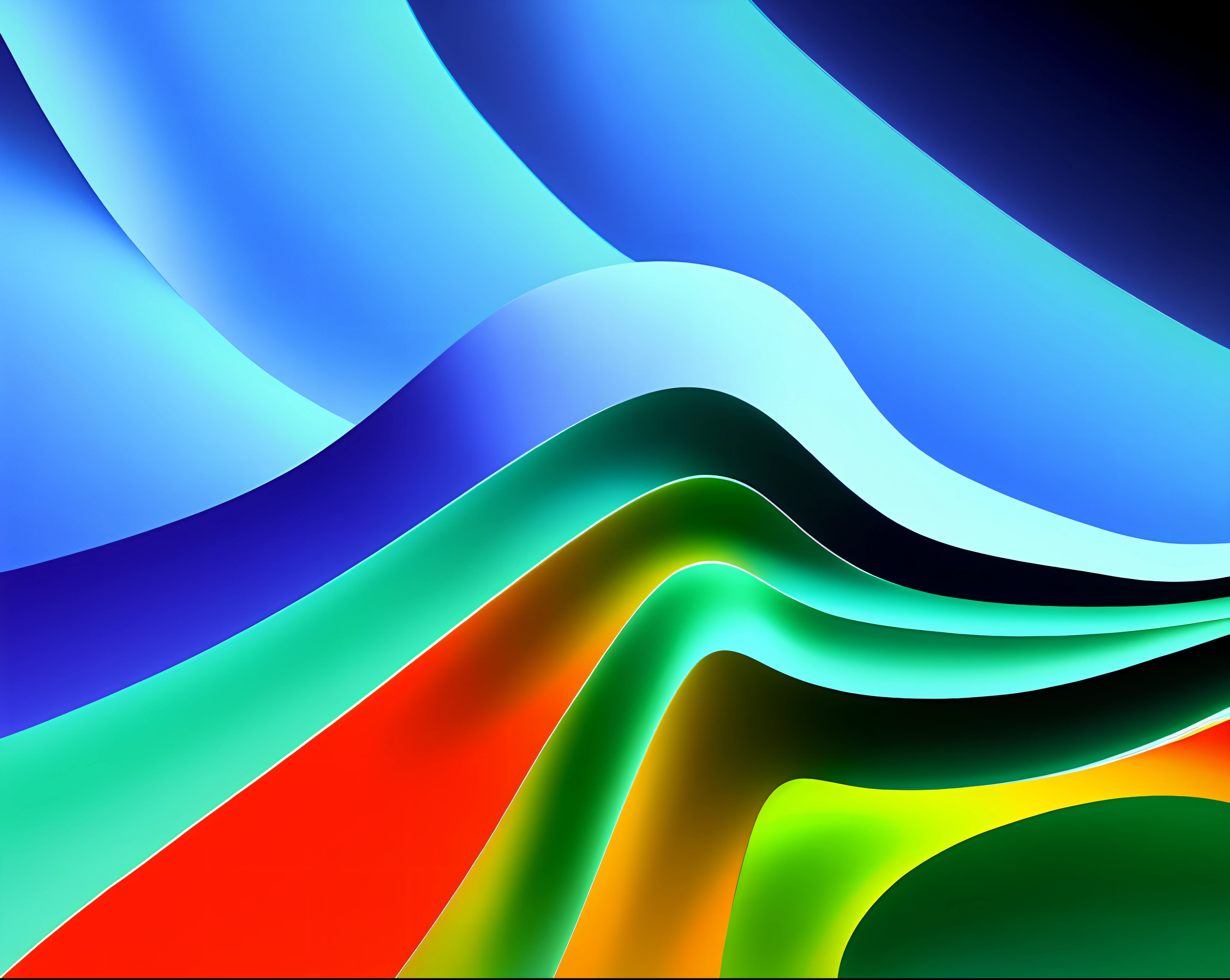 Close-up of dark blue light green light blue background with a wave of colors, 1 0 2 4 Farben abstract, swirling vibrant lines, bright cartoon colors, bright dark blue light green light blue, vibrant dark blue light green light blue, vibrant background, flat bright colors, iPhone 15 background, flat, flat and bright blue, flat, flat and bright blue, flat blue, flat blue, flat blue, light blue, matte texture, slight shadow at the intersection of the image