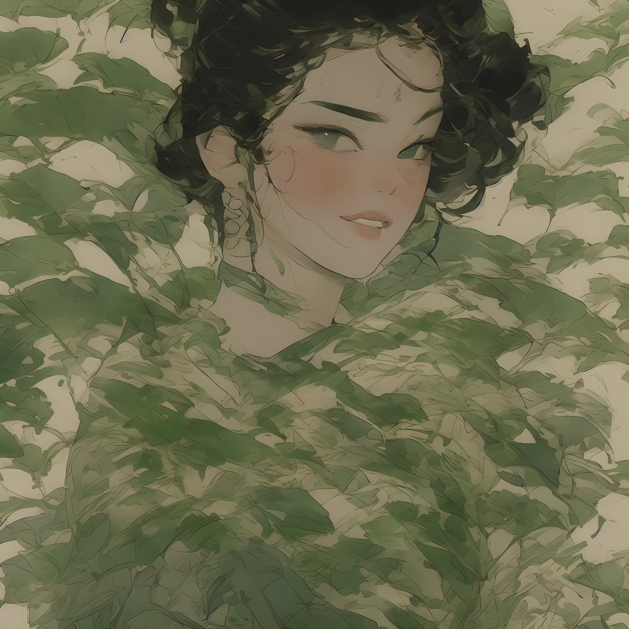 Young girl, 21 years old, green dress, luxurious, luxury dress, holding a bouquet of violet-blue flower and orchids --auto --s2