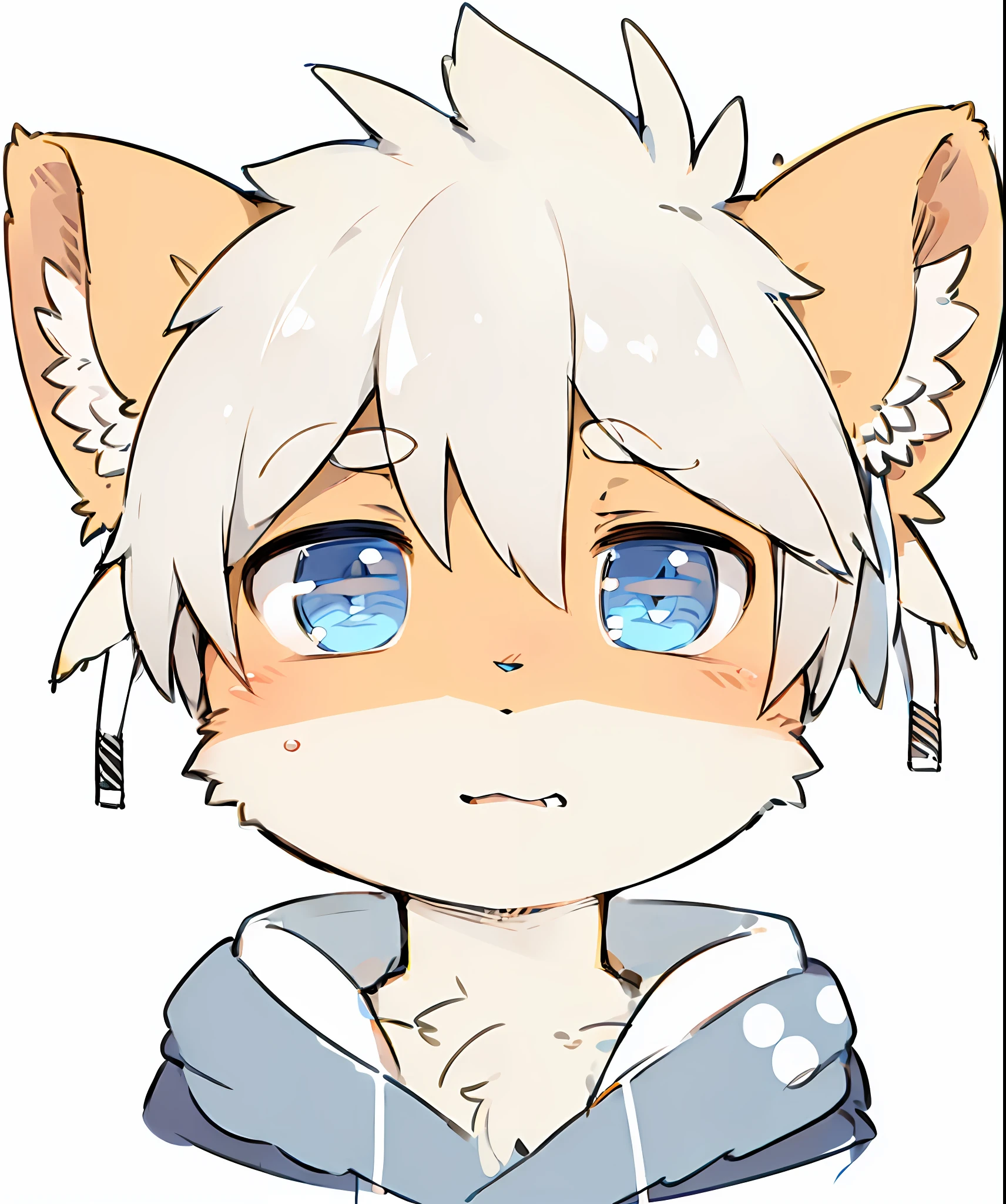 (Dark Environment: 0.8), Masterpiece, High Quality, Abstract Res, Digital Painting\(artwork\), by Dagasi, Yupa, Kiyosan, (Anthro, Fluffy Fur, Character Focus: 1.1), Anthro Male Cat, Short Hair, Portrait , bright eyes, panorama, character focus. (Detailed background: 0.7), Solo, Furry, Furry male, Male focus, Anthr, (full body fur, fluffy tail, white fur, blue eyes, gray hair: 1.2), (Canids, cape: 1.2)
