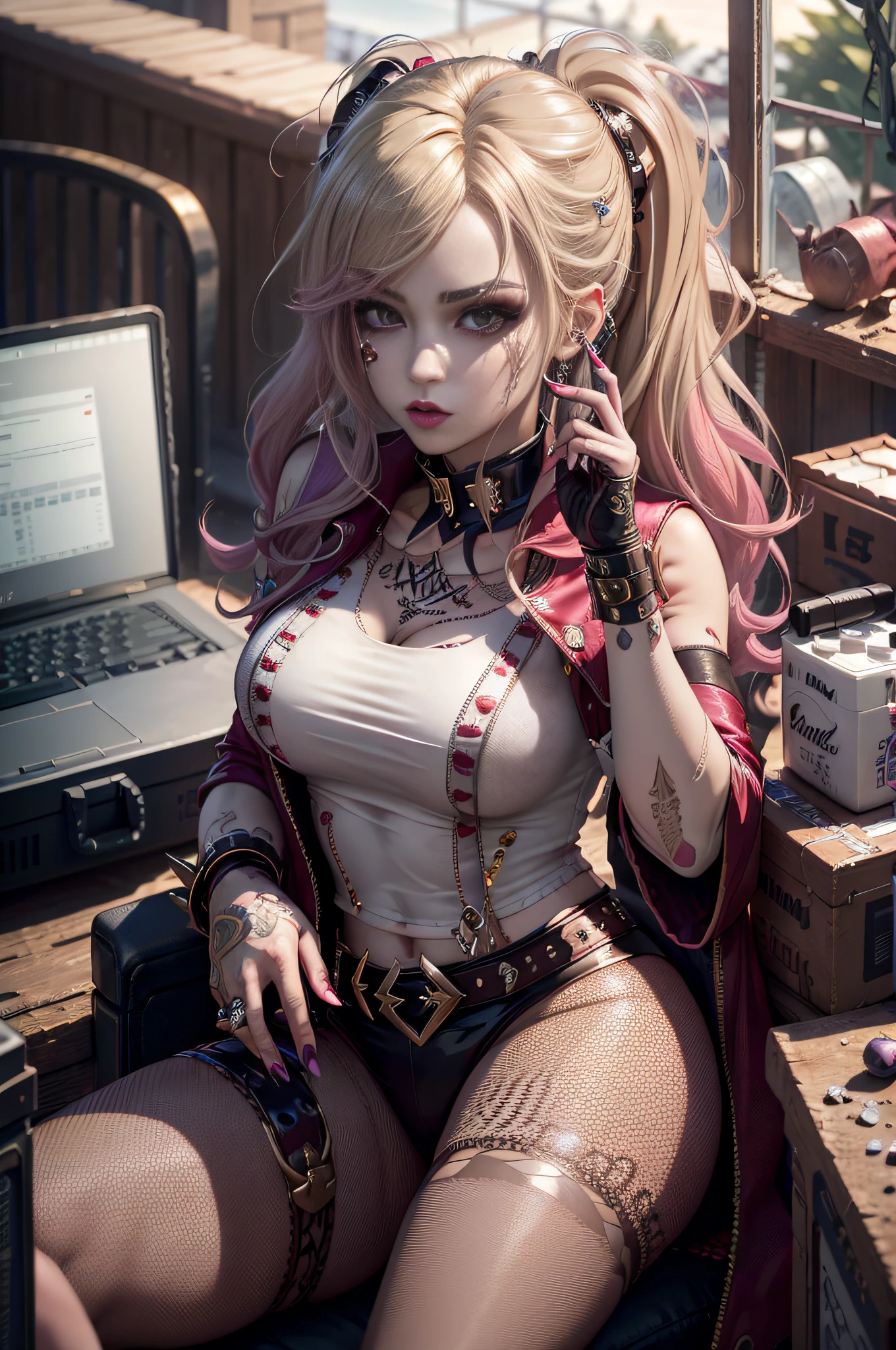 ((Masterpiece)), ((Best Quality)), (Very Detailed), (Very Detailed)), 4K, (8K), Best Quality, (Beautiful), (Visual Kei Fashion:1.3), Musician or artist with heavy makeup and flashy hairstyle or fashion, Confident posing, Beautiful face, Beautiful eyes, Lustrous hair, Goddess, Absurdity, Unreal Engine, octane lender, attractive lights,