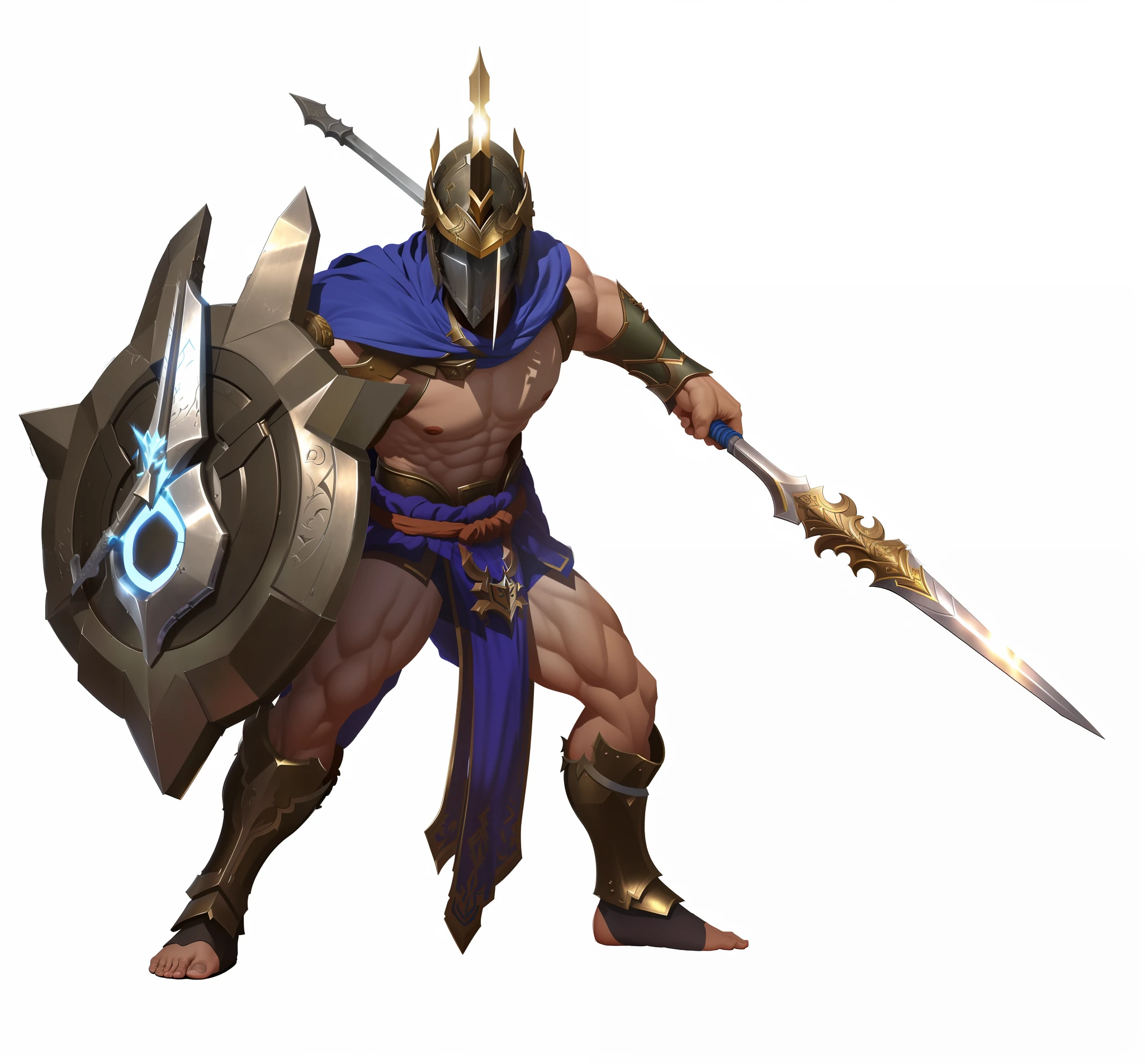 Close-up of a man holding a sword and armor, no six fingers, no ten abs, Ares with heavy armor and sword, warrior concept art, picture of adult male warrior, Greek god in mecha style, male warrior, Atlantean warrior, holding shield and swordsman, powerful fantasy knight, minotaur in ancient armor, armored warrior, heroic fantasy character concept