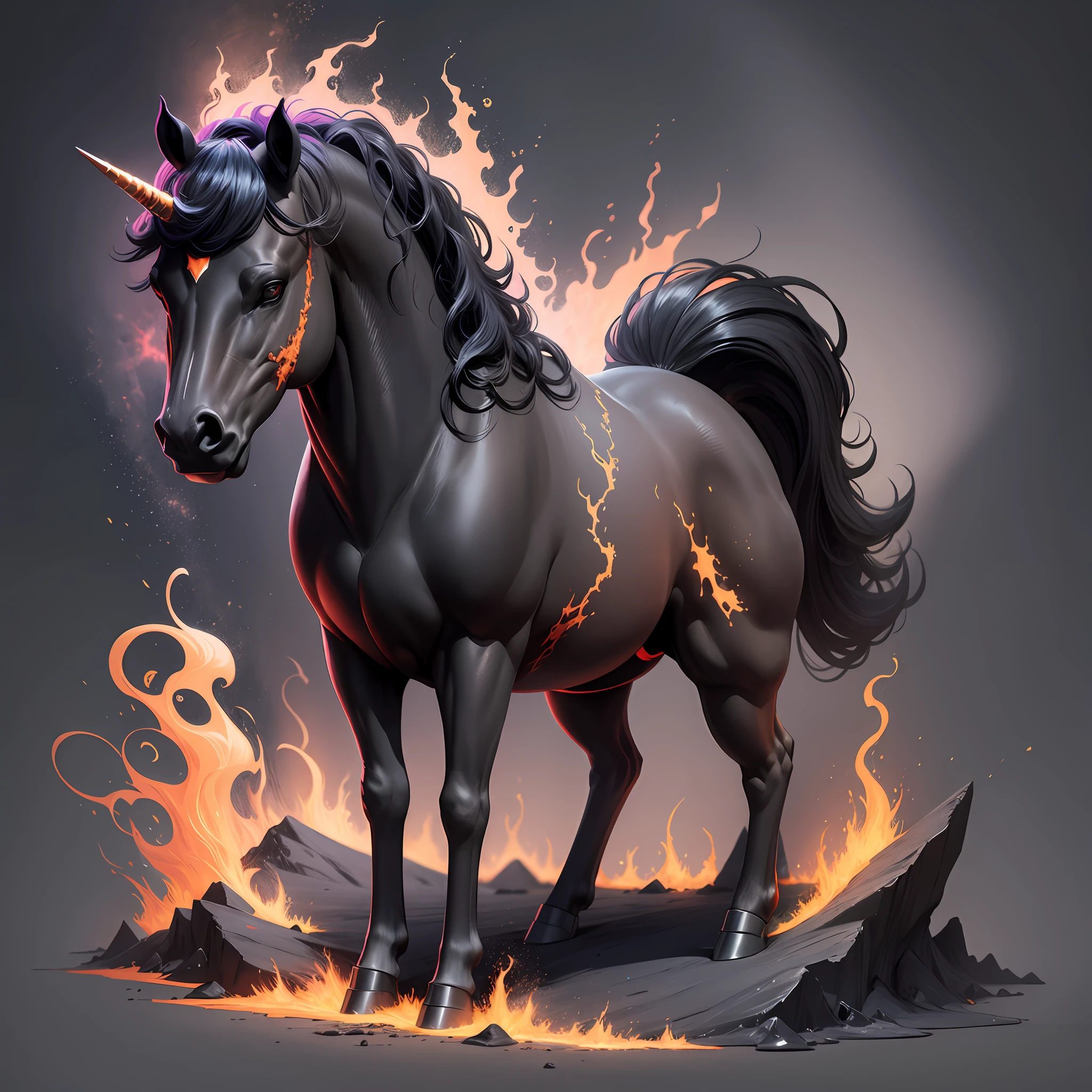volcanic lava and black unicorn. --auto --s2