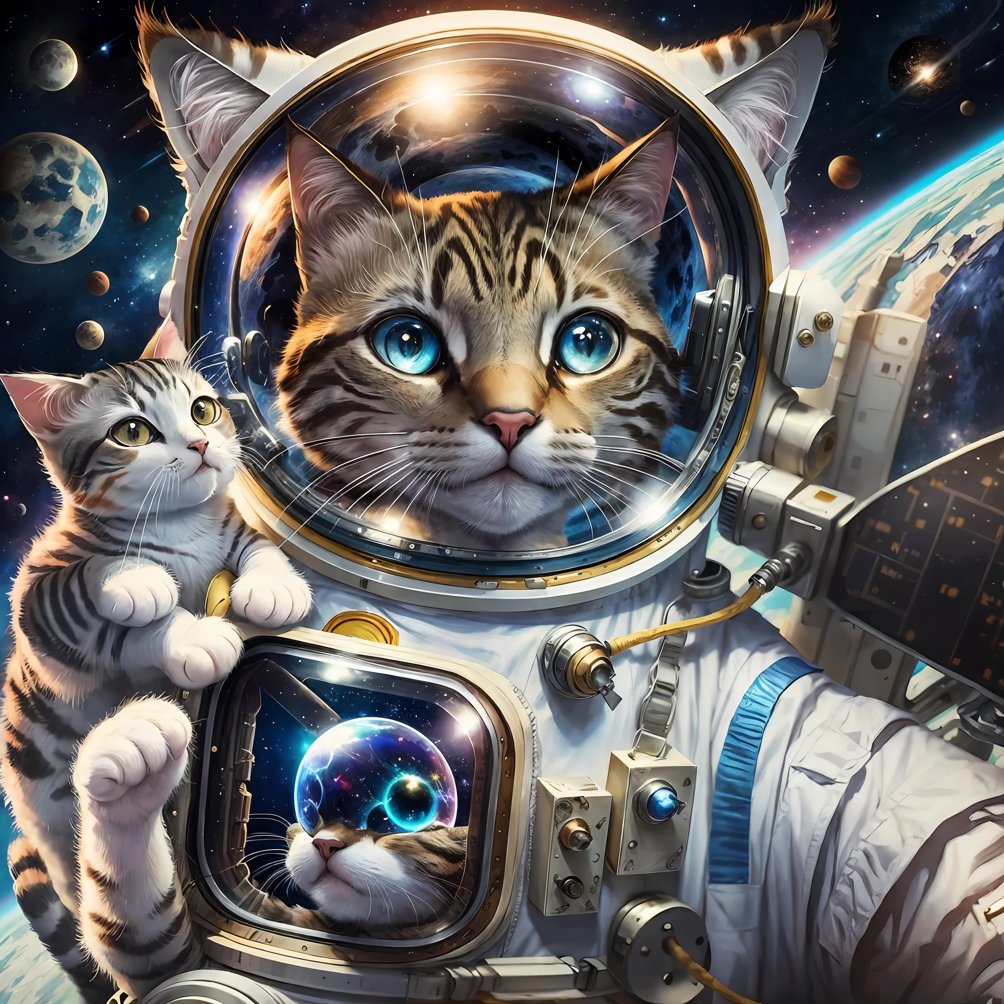 cat, realistic, astronaut, space, cute, feline, et --auto --s2