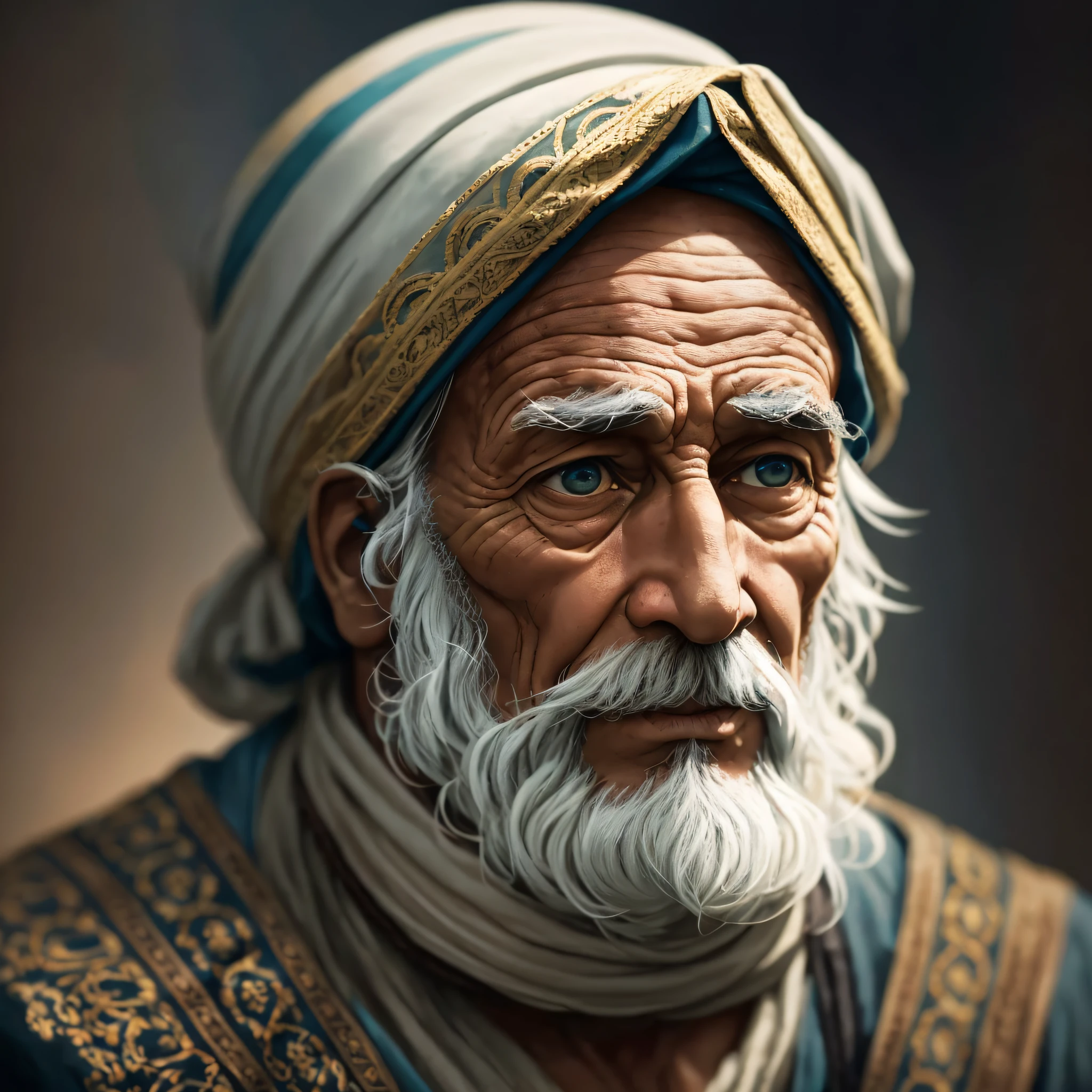 OLD MAN TURBAN ON HEAD PHOTO dark: realistic epic, soft cinematic portrait, adobe lightroom, photo lab, highly detailed, faded, (neutral colors: 1.2), (hdr: 1.4), (soft colors:1.2), hyperdetailed, (artstation:1.4), cinematic, warm lights, dramatic light, (intricate details:1.1), complex background, (rutkowski:0.66), (green and red:0.4) --auto --s2
