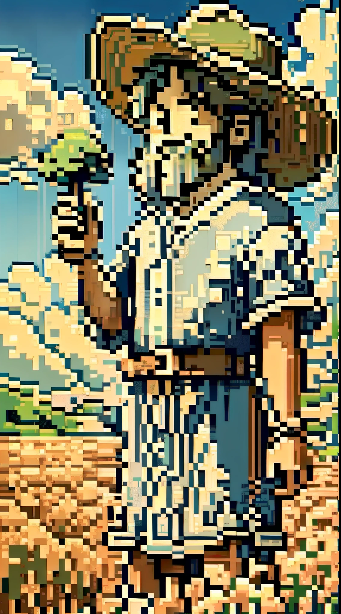 A peasant uncle with a straw hat stands in a wheat field, big clouds, blue sky, rice field, neat rice seedlings in the field, forest, hillside, secluded, countryside, HD detail, hyperdetail, cinematic, surrealism, soft light, deep field focus bokeh, ray tracing and surrealism. --v6