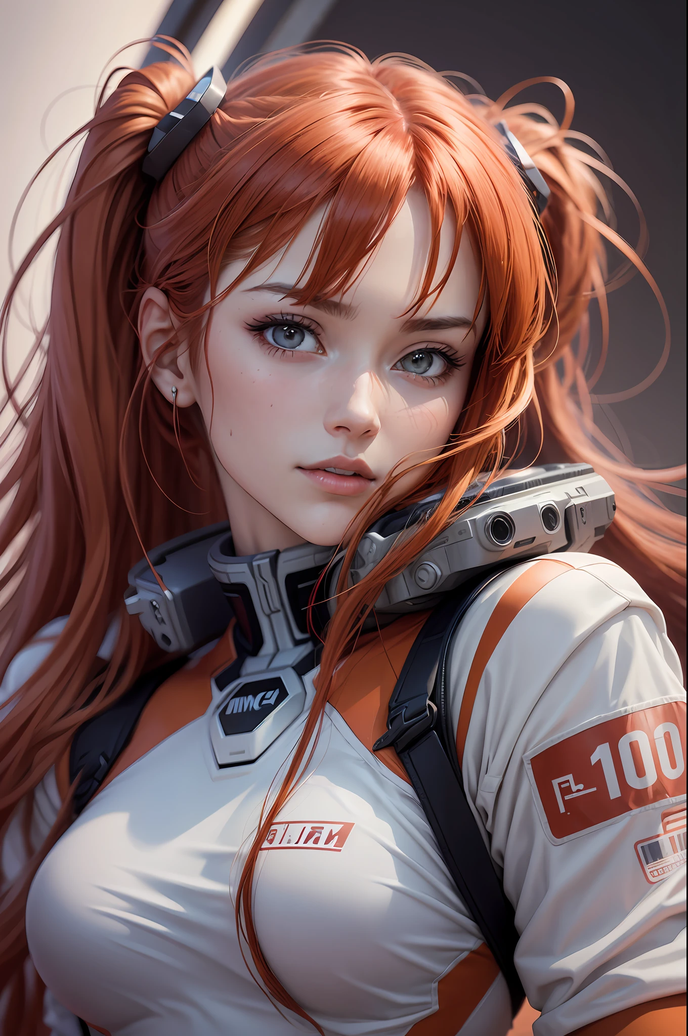 a woman in a red suit with long hair, beautiful asuka from evangelion, asuka langley soryu, asuka langley sohryu, asuka langley souryuu, asuka langley, asuka from evangelion, portrait of asuka langley soryu, asuka suit under clothes!, beautiful android woman, perfect anime cyborg woman, evangelion,Extremely realistic and real image, extreme image quality, extremely realistic and real, image with very high quality and very high definition, image made by Canon camera, photo, photography, realism, reality, photo, photography 16k --auto --s2