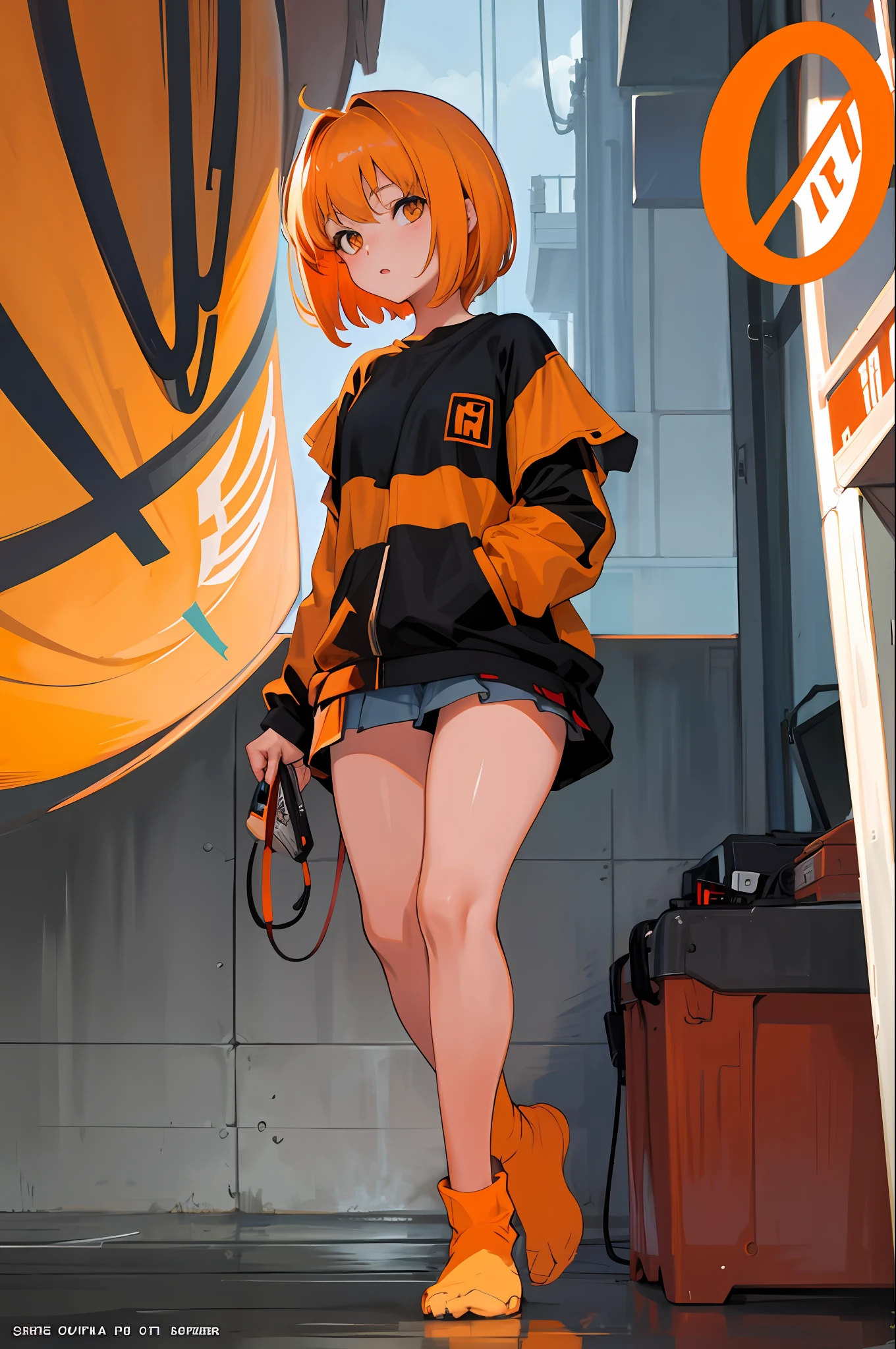 NSFW Girl Short Hair Orange Layered, Fix PC Gamer