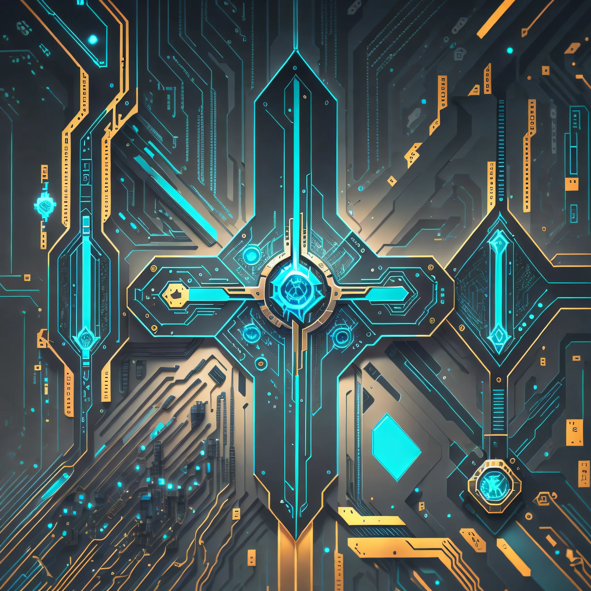 (Transistor: 1.2), (Blue: 1.1), (Technology: 1.1), Integrated circuit icon, electronic components, (resistor: 0.9), innovative design, future technology. --auto --s2
