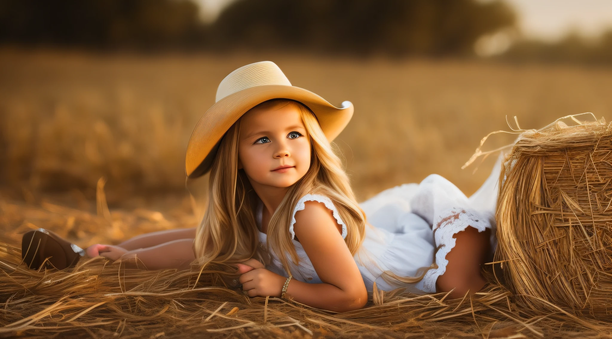 a closeup a long haired blonde child girl in a cowboy hat lying in hay, Madonna, album art cover, music album cover, music album art, album cover, CD cover, cover art, album cover, album cover, album cover, cow-girl, alternative album cover, Montana, album art, cowgirl, promotional photo, artwork, album cover!