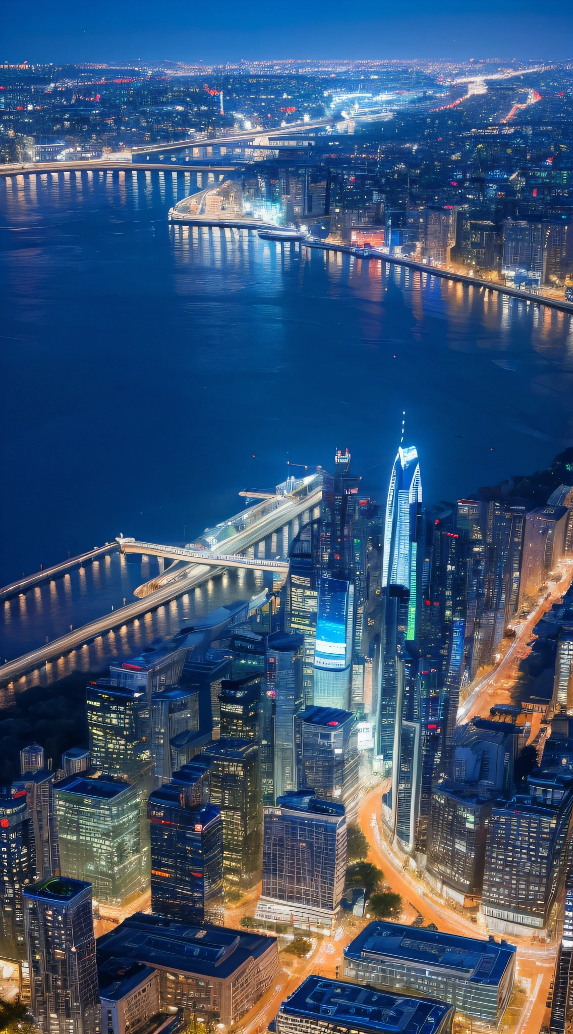 ((top quality, 8k, masterpiece: 1.3)) early morning.city.blue. photography