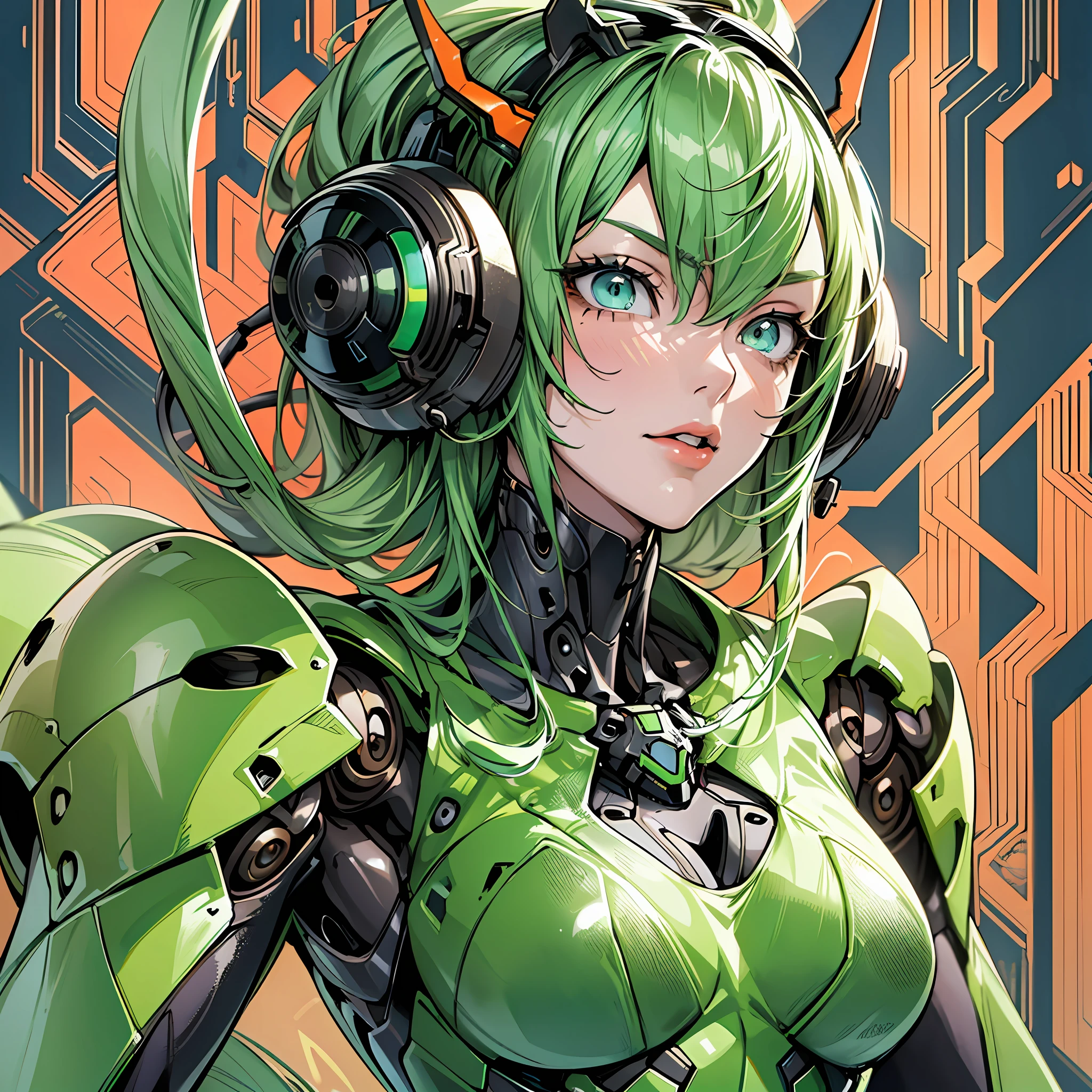 Close up portrait of woman in praying mantis color costume, best anime 4k wallpaper, cyberpunk mantis, mechanized valkyrie girl, biomechanical, human structure bee concept art, highly detailed artgerm based on mantis, full body, cyborg man mantis, anime style 4k, insect trainer girl, mantis,