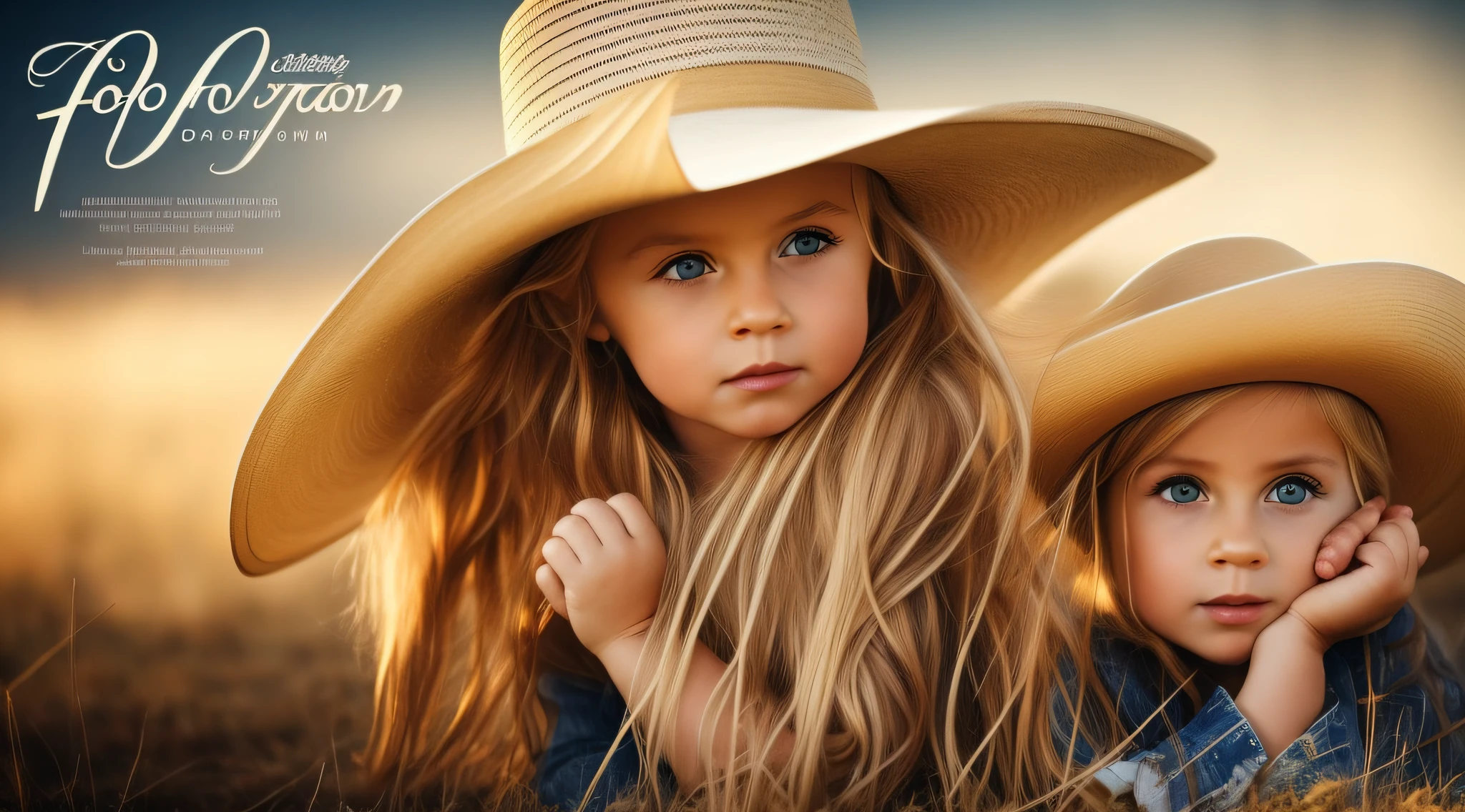 a closeup a long haired blonde girl in a cowboy hat lying in hay, Madonna, album art cover, music album cover, music album art, album cover, CD cover, cover art, album cover, album cover, album cover, cow-girl, alternative album cover, Montana, album art, cowgirl, promotional photo, artwork, album cover!