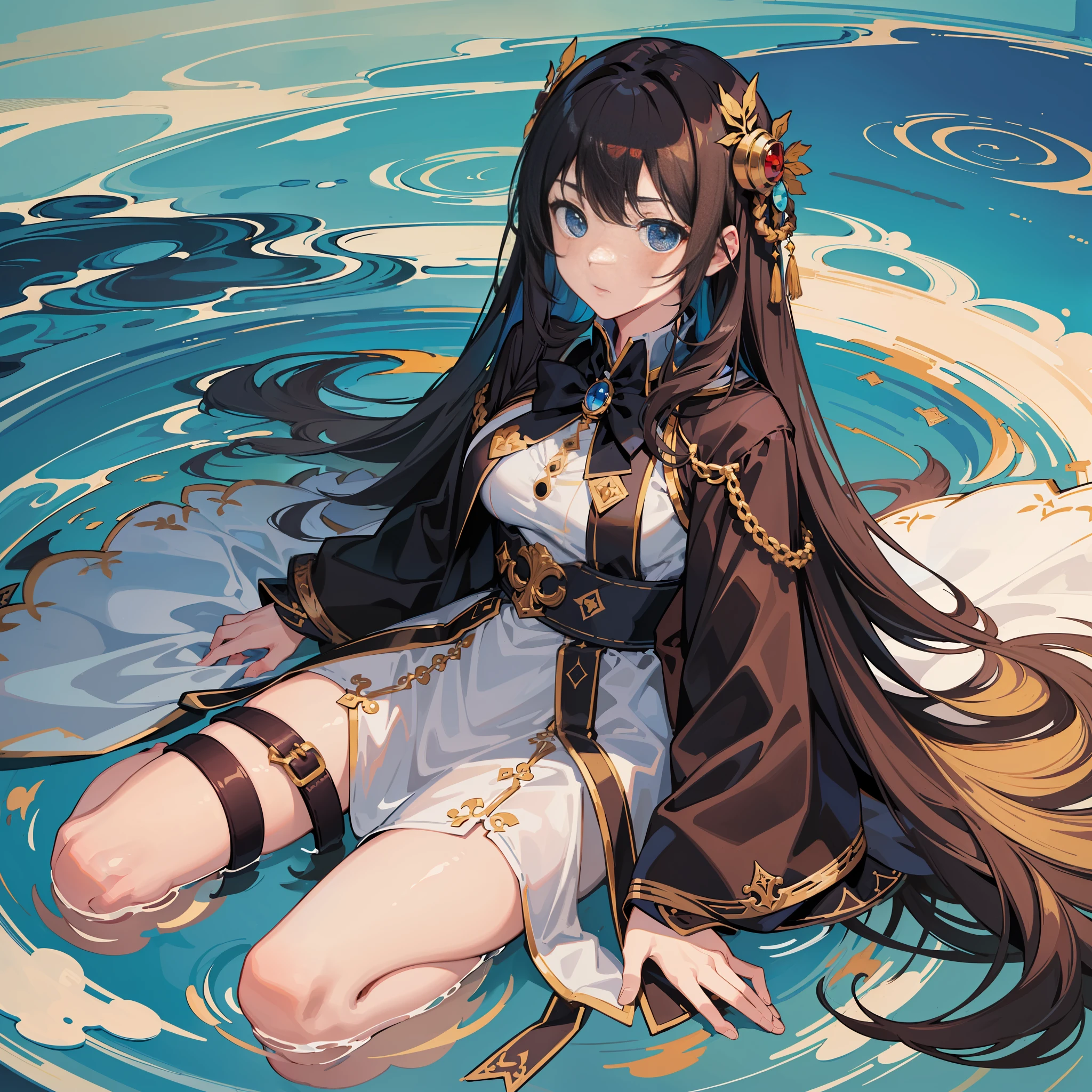 round image,(masterpiece:1.3), (the best quality:1.2), (super fine illustrations:1.2), (Masterpiece), high quality, high detail,(SOLO:1.4),((round image)),[(game character portrait:1.2):5], {1 girl},{solo},(((full body))),{{{only five fingers}}},long hair,whole body,look at viewer, from above,(hide hands:1.2),