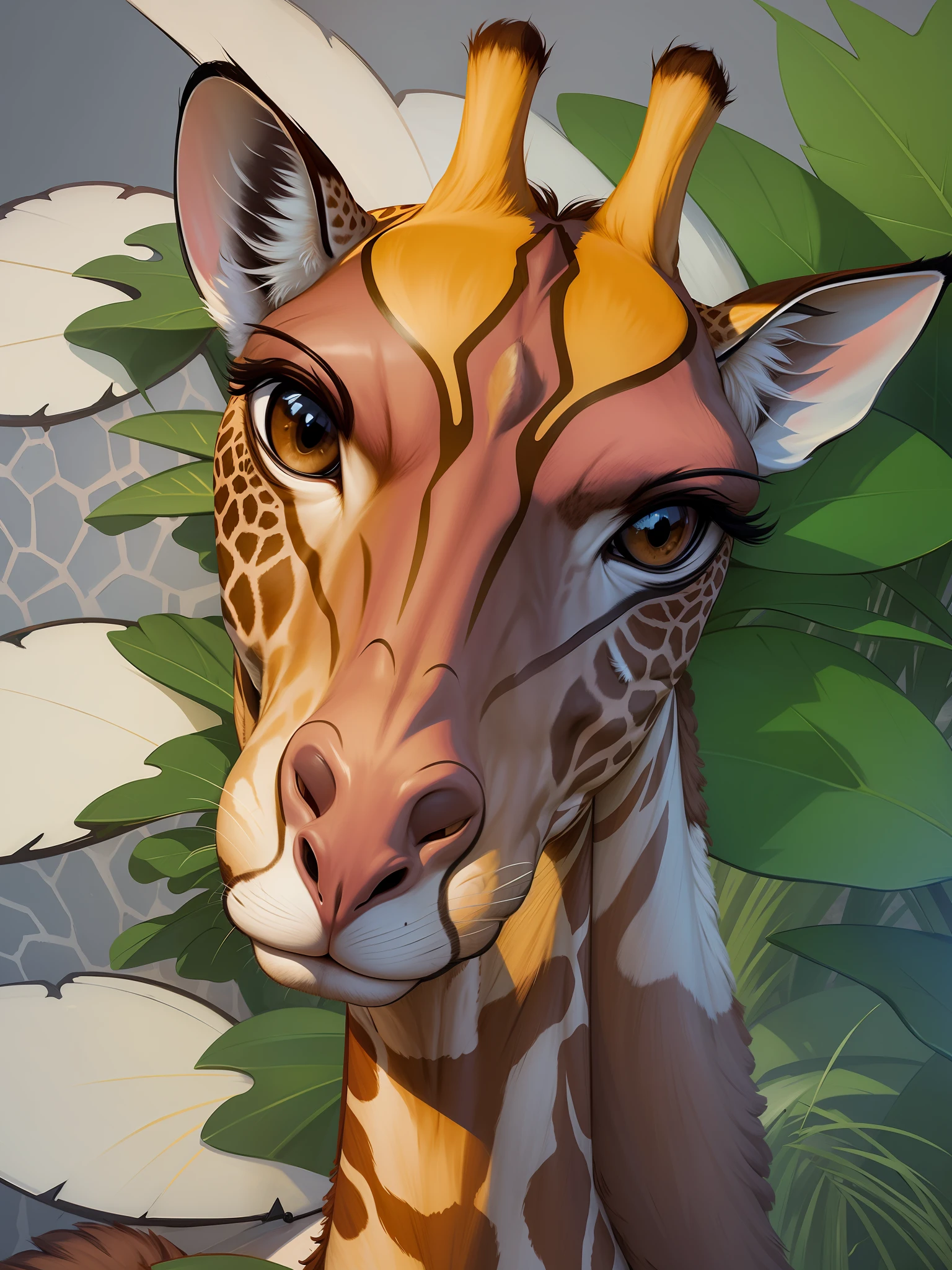 furr, furr art, head of giraffe,