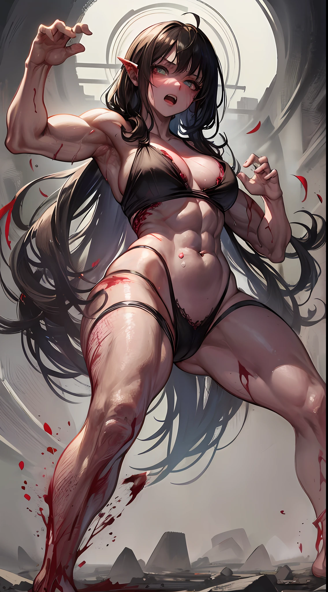 Real Full Body Girl Sweat Blood Vessel Raised Blood Vessel Muscle Mukimuki Random Pose Girl Real Full Body Girl Muscle Mukimuki Random Pose Sweat Blood Various Races Muscular Gore Barefoot I'm Being Attacked by Zombies I'm Being Devoured by Zombies Zombification