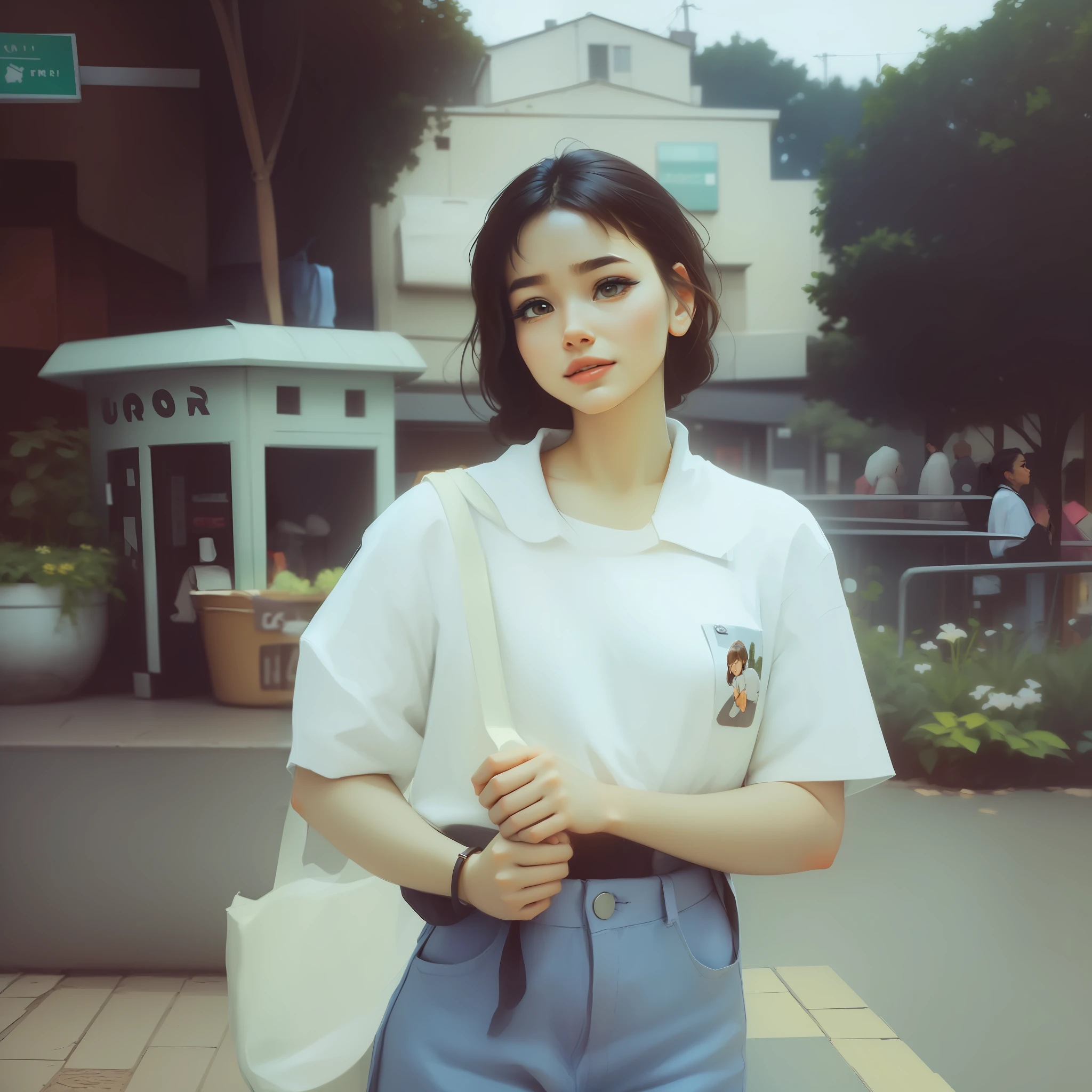 ((ultra-detailed, best quality)), (a beautiful girl's hand holding a tote bag strap in close up),