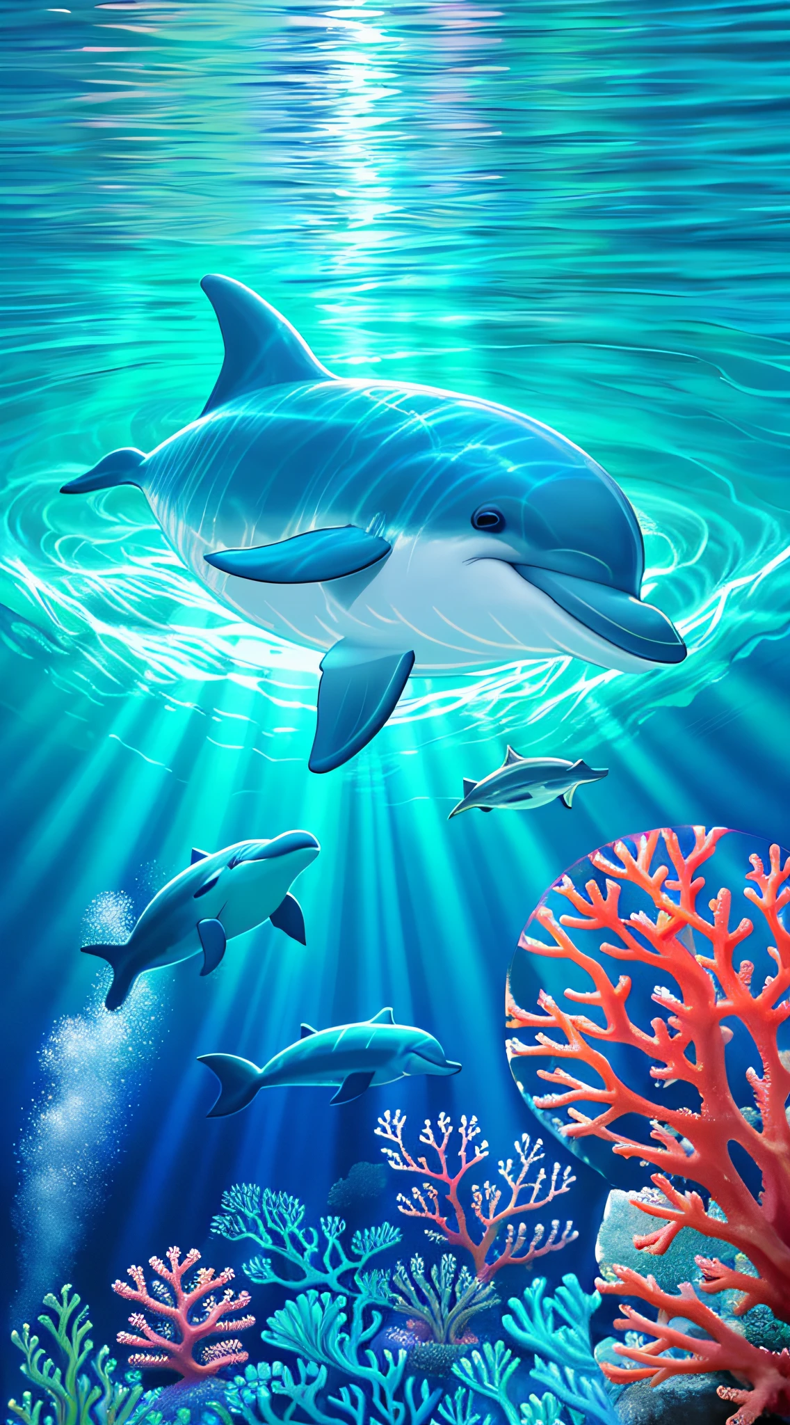Coral, sea, small fish