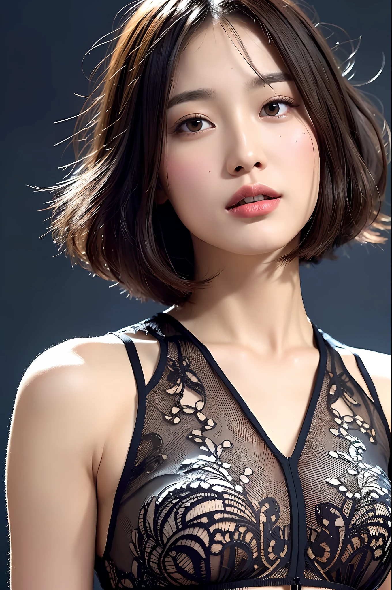 best quality, masterpiece, high resolution, 1girl, beautiful and perfect face, bob cut, maxi dress, intricate detailed, cinematic feel, 8k, extremely detailed