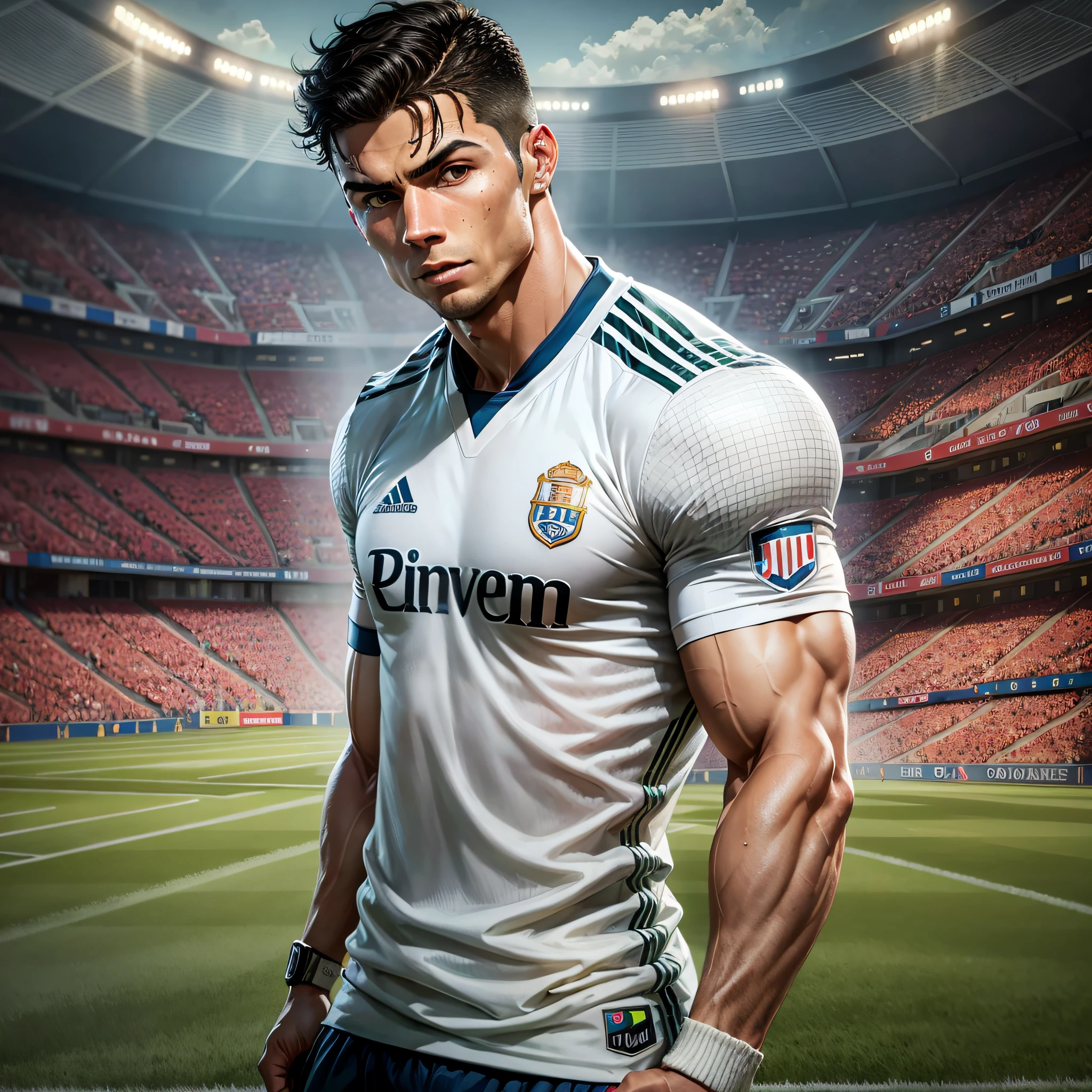 Cristiano Ronaldo with an imposing posture on the football field --auto --s2