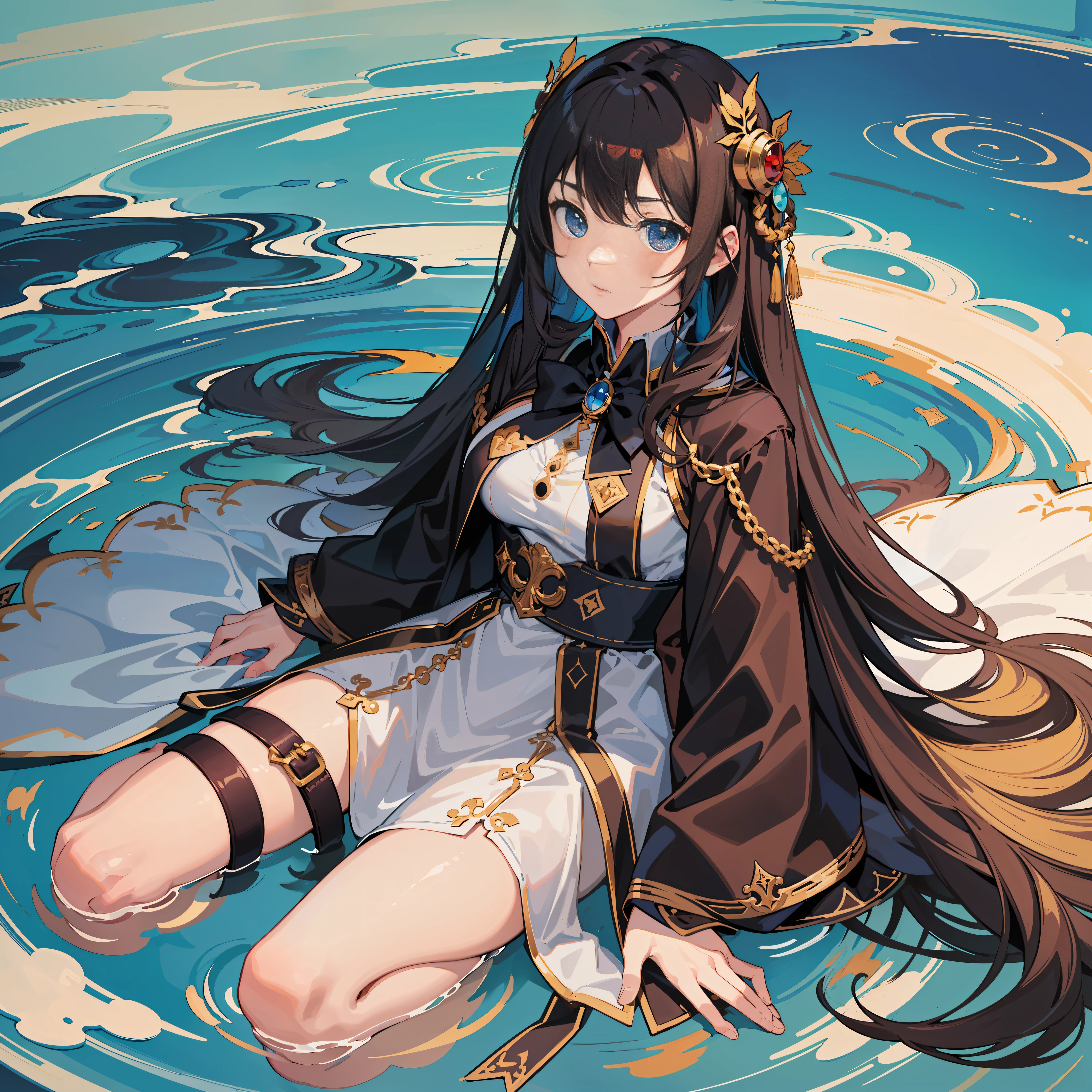round image,(masterpiece:1.3), (the best quality:1.2), (super fine illustrations:1.2), (Masterpiece), high quality, high detail,(SOLO:1.4),((round image)),[(game character portrait:1.2):5], {1 girl},{solo},(((full body))),{{{only five fingers}}},long hair,whole body,look at viewer, from above,(hide hands:1.2),