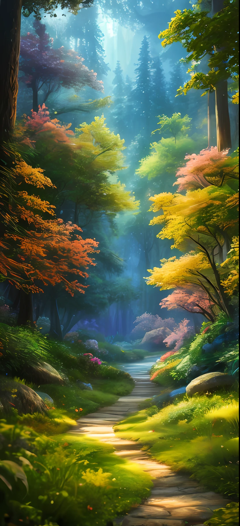 masterpiece, best quality, high quality,extremely detailed CG unity 8k wallpaper, An enchanting and dreamy scene of a fantasy forest, with towering trees, glowing mushrooms, and hidden fairy glens, creating a sense of mystique and enchantment, artstation, digital illustration, intricate, trending, pastel colors, oil paiting, award winning photography, Bokeh, Depth of Field, HDR, bloom, Chromatic Aberration ,Photorealistic,extremely detailed, trending on artstation, trending on CGsociety, Intricate, High Detail, dramatic, art by midjourney