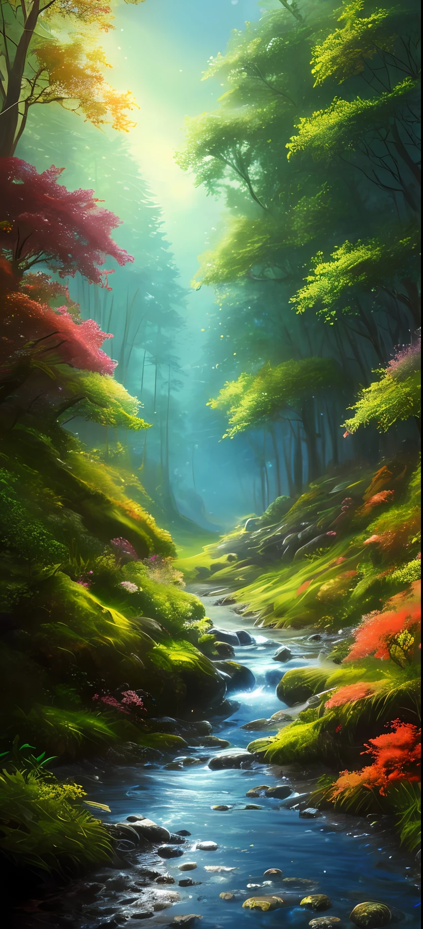 masterpiece, best quality, high quality,extremely detailed CG unity 8k wallpaper, An enchanting and dreamy scene of a fantasy forest, with towering trees, glowing mushrooms, and hidden fairy glens, creating a sense of mystique and enchantment, artstation, digital illustration, intricate, trending, pastel colors, oil paiting, award winning photography, Bokeh, Depth of Field, HDR, bloom, Chromatic Aberration ,Photorealistic,extremely detailed, trending on artstation, trending on CGsociety, Intricate, High Detail, dramatic, art by midjourney