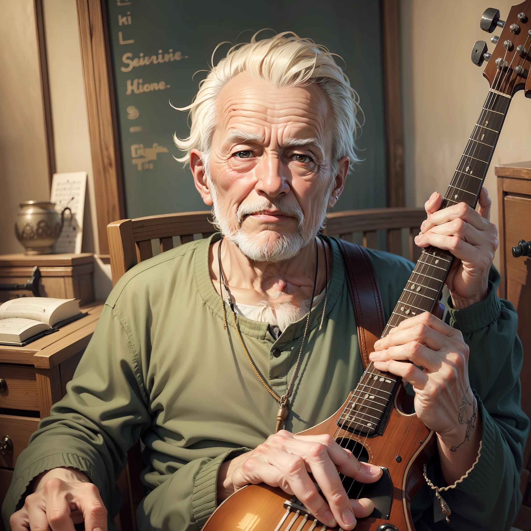 very old man perfect fingers playing flut --auto --s2