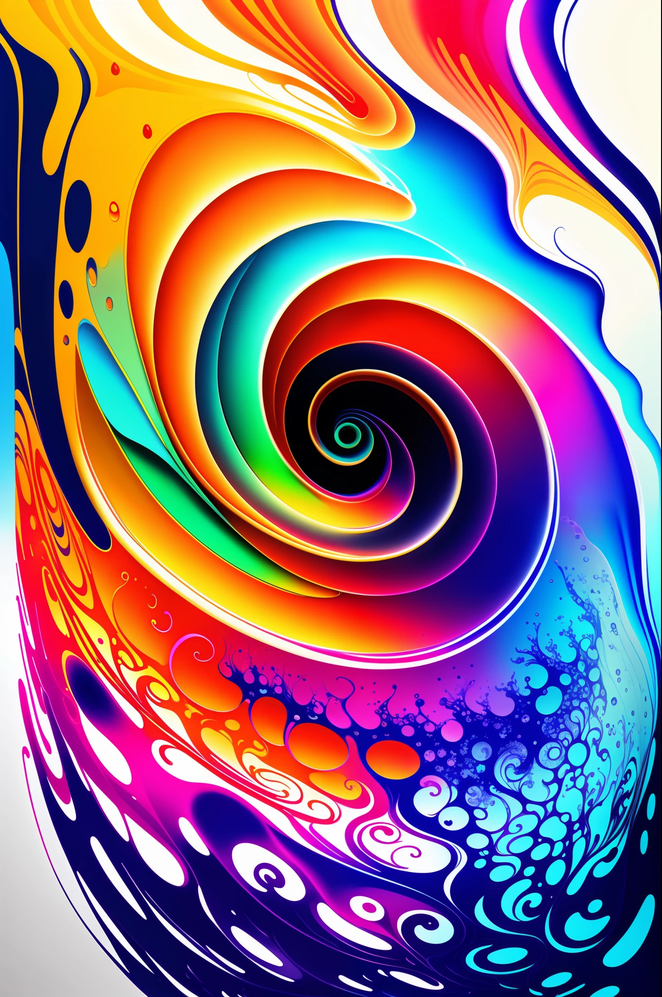 Abstract colorful underwater ink art, swirl, romantic light, subsurface scattering, luminescence,