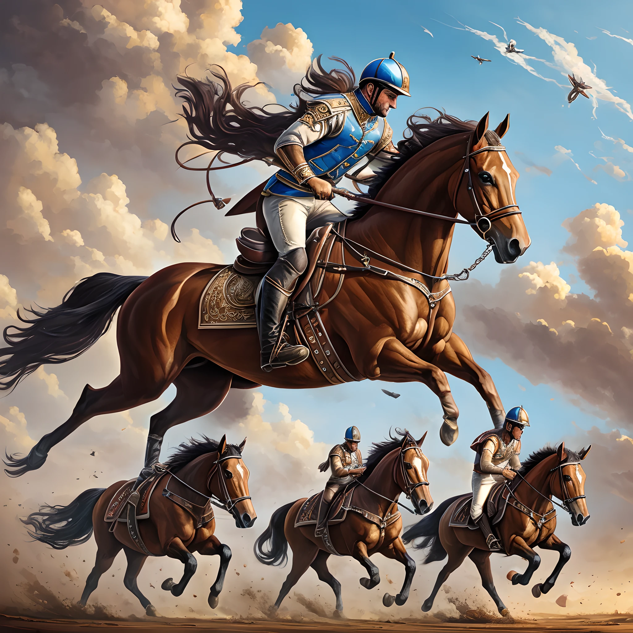 epic digital art illustration, steed horse, horse racing concept art, sleipnir, horse warrior, inspired by John Frederick Herring, Sr., gorgeous digital painting, highly detailed digital painting, stunning digital painting, gorgeous digital art --auto --s2
