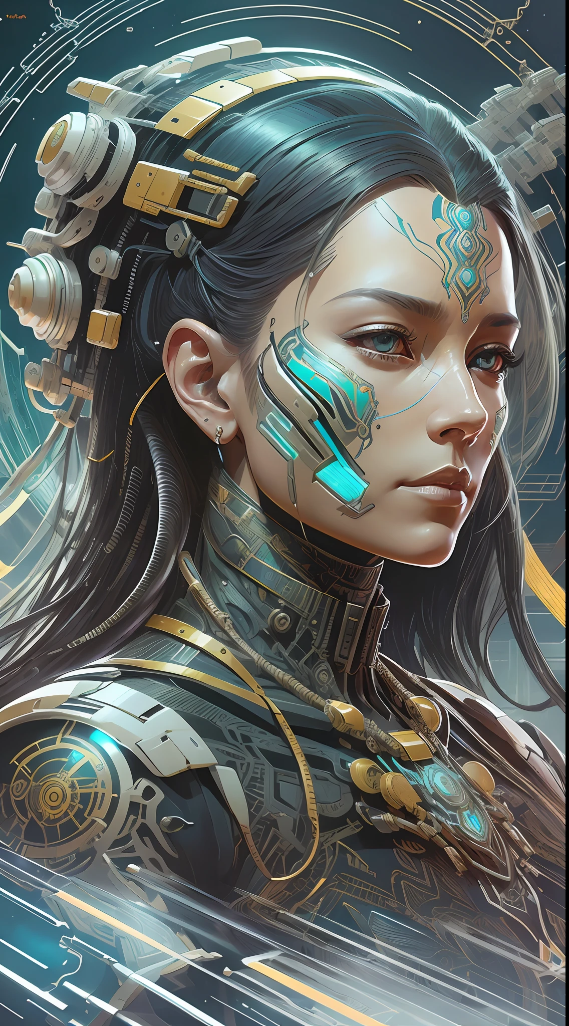 symmetry!! portrait of cyberpunk alien empress goddess mecha in the style of horizon zero dawn, machine face, intricate, elegant, highly detailed, digital painting, artstation, concept art, smooth, sharp focus, illustration, art by artgerm and greg rutkowski and alphonse mucha, 8k