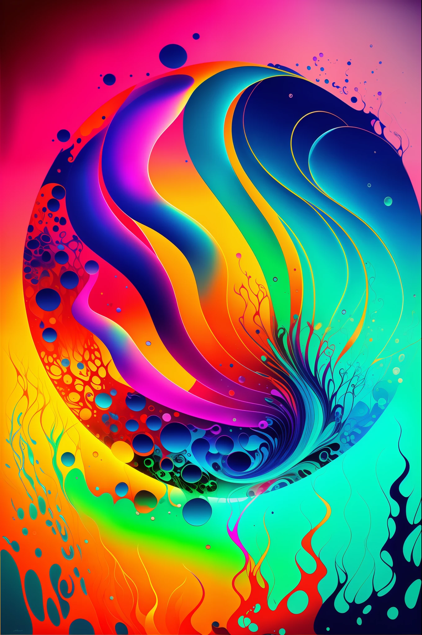 Abstract and colorful underwater ink art, swirling, romantic lighting, subsurface scattering, luminescence, vaguely can be seen as gossip