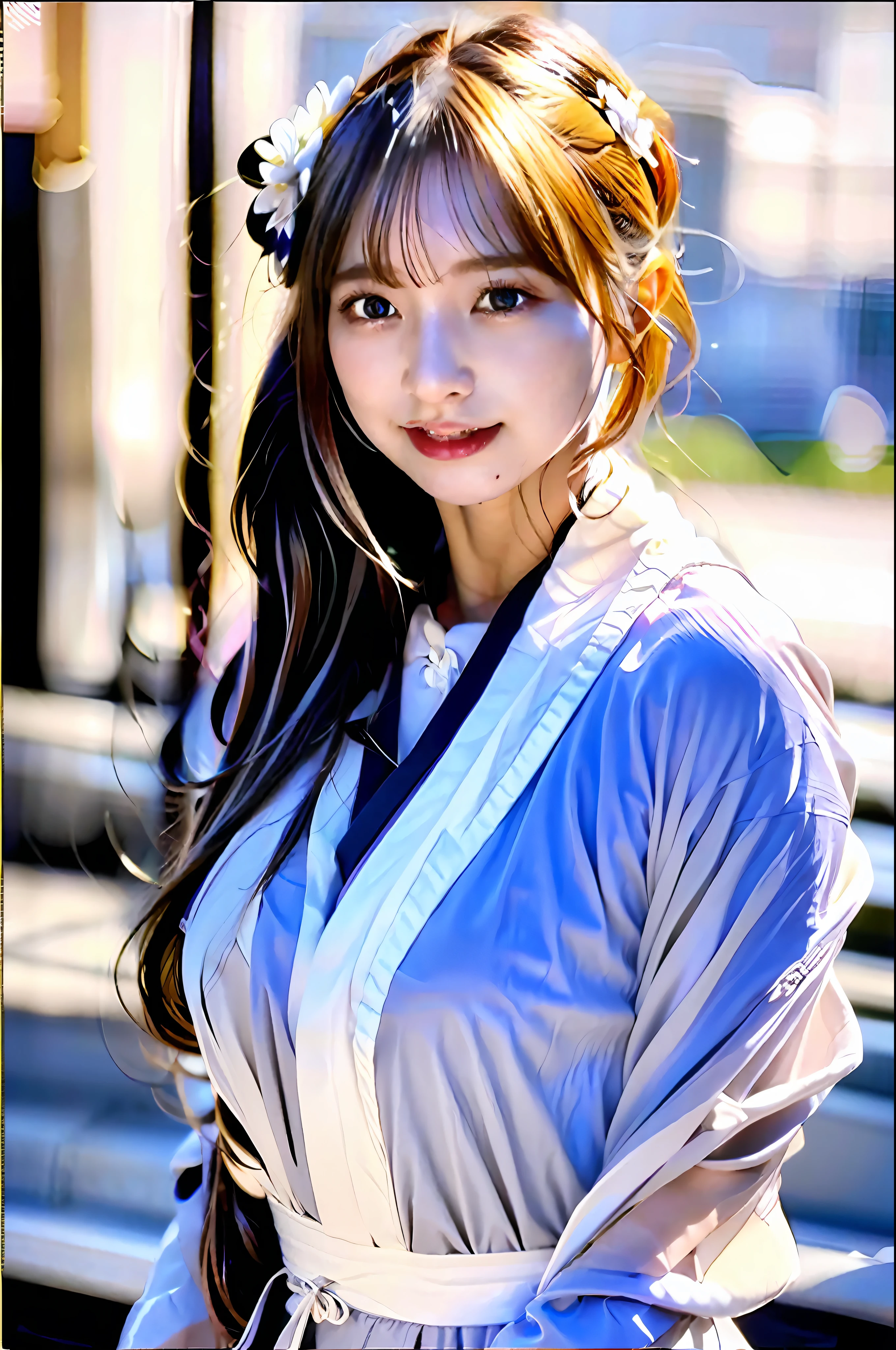 1 girl, beautiful vintage color, Instagram (photorealistic, high resolution: 1.4), staring viewer ((puffy eyes)), full body (8k, RAW photo, highest quality, masterpiece: 1.2), (realistic, photorealistic): 1.37), (sharp focus: 1.2), professional lighting, photon mapping, Radiosity, Physically Based Rendering, (White Skin: 1.2), (Small: 1.2), Viewer Gaze, (Middle Hair: 1.5), Portrait, Purple Eyes, (Silver Hair: 1.1), Bangs, (Simple Background: 1.4), Solo, Full Body, Real, (Masterpiece: 1.4), (Best Quality: 1.4), (Glossy Skin), Fashion Girl, Makeup, Smile (Skinny, Mouth Closed, Shy: 1.3), (Standing, Stewardess Uniform, Necromancer: 1.1), Medium Bust, Sexy Pose,