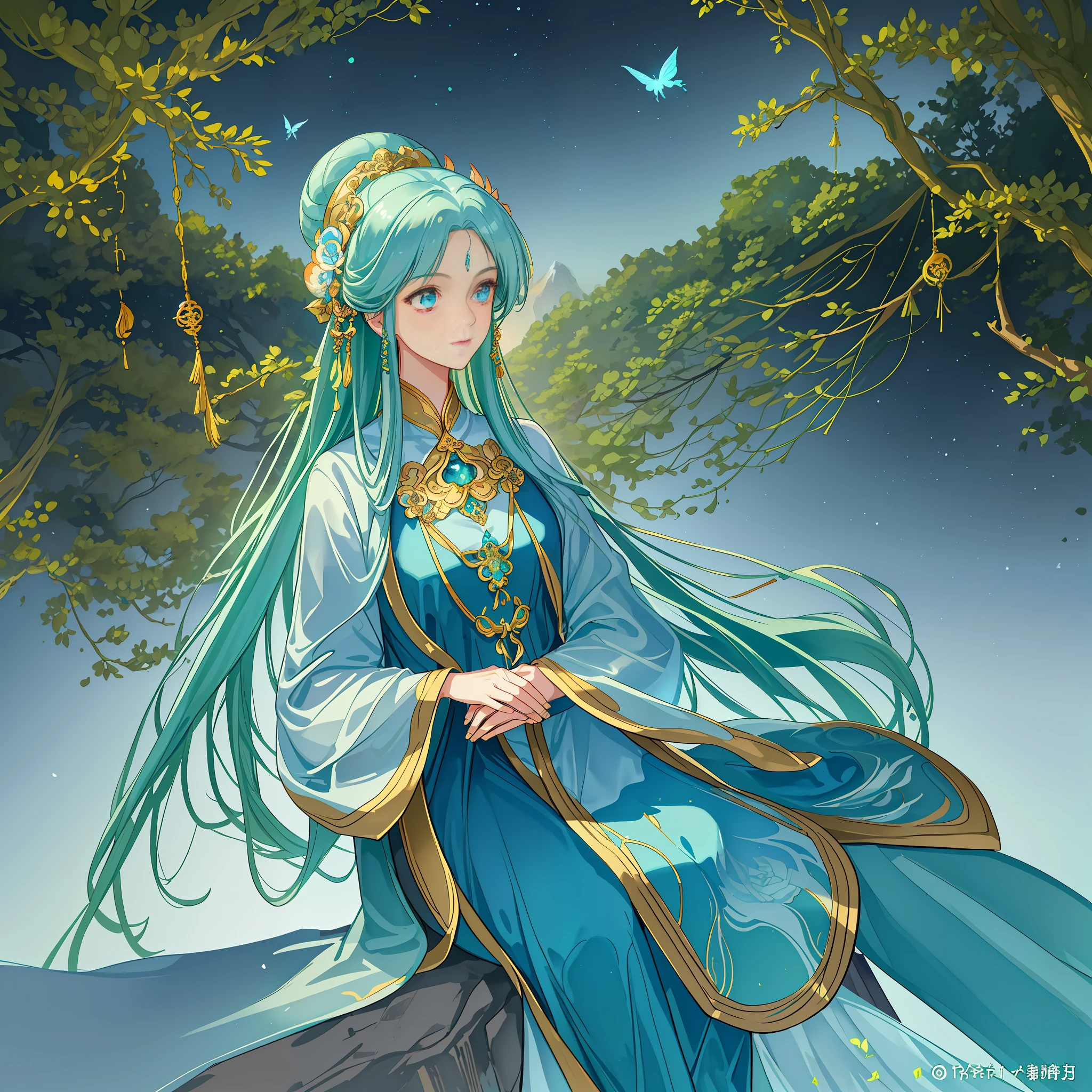 Mother Earth is a majestic and gentle being who displays boundless wisdom and compassion. Her figure is tall and elegant, like a majestic mountain, exuding a quiet and stable power. Her skin is like smooth earth, flowing with green grasslands and blue rivers. The body is covered with a colorful and gorgeous flower, which exudes a fresh and fragrant fragrance. The top of her head is covered by a vibrant forest, wooded and singing birds. In this forest, trees are chained in a loop, symbolizing the cycle and connection of life. Her eyes were bright and gentle, radiating wisdom and love. She holds a shimmering blue crystal ball in her hand, representing clear rivers and lakes, symbolizing her protection and protection of water sources. The voice of Mother Earth is like the chirping of birds in the morning, beautiful and pleasant. She calls the names of all things in loving language, giving warmth and guidance to life. A flock of colorful butterflies and splendid flocks of birds flew around her, as if part of her body extended, symbolizing her close connection and harmonious symbiosis with all living beings in nature. The existence of Mother Earth is a solemn tribute to life, she is the guardian of the environment and the source of life, making people feel her strength and beauty, inspiring people's sense of responsibility to protect the earth and love nature. Her image is deeply awed and leads humanity towards a future of sustainable development and harmonious coexistence.