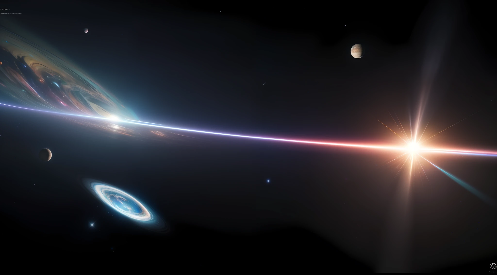 ((REAL))), ((MASTER))), ((BEST QUALITY)), ULTRA-DETAILED CG Unity 8k wallpapers, incredibly detailed and beautiful illustrations, floating, high resolution, dynamic, dark black background, stellar space, big white shining stars, colorful planets in the cosmic maelstrom