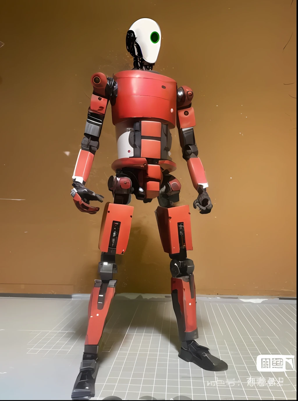 There is a robot standing in pure white background, full body red mech, red mechanical body, state-of-the-art humanoid robot, mecha body, full body mecha set, anime robot hybrid organic, humanoid mecha, full body mecha, action puppet mech, red mech, pose robot, full body 1/6 Nihei Tsutomu, mech set