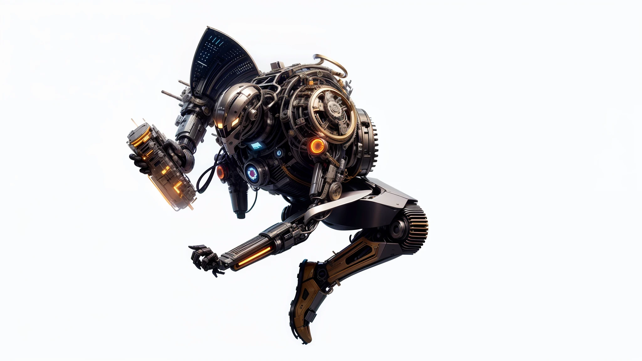 ((Best quality)), ((masterpiece)), (highly detailed:1.3),reelmech,In a future where technology has reached new frontiers, a groundbreaking innovation known as 'Real Mechanical Parts' has emerged. This revolutionary LoRa (Low Orbit Remote Access) technology enables the seamless integration of cybernetic and robotic enhancements onto a model human, resulting in astonishingly detailed and lifelike images that blur the boundaries between man and machine.Enter a world where the line between organic and synthetic beings becomes increasingly indistinguishable. The 'Real Mechanical Parts' technology allows individuals to transcend their biological limitations and embrace a new era of enhanced capabilities. Whether it's the precision and strength of robotic limbs, the computational power of cybernetic implants, or the sensory enhancements that bridge the gap between human and machine, these mechanical augmentations offer unprecedented possibilities.As society grapples with the ethical implications and societal impact of this groundbreaking technology, a myriad of stories unfold. The narrative delves into the personal journeys of those who choose to undergo the transformation, exploring their motivations, aspirations, and the profound consequences of merging with technology. The images produced through 'Real Mechanical Parts' capture the intricate details and nuances of these cybernetic enhancements, depicting a fusion of human and machine that challenges traditional notions of identity and existence.Beyond the personal stories, larger themes emerge within this world. Questions arise about the accessibility and affordability of such transformative technology, the divide between those who embrace augmentation and those who remain purely human, and the ever-present debate on the ethical boundaries of human-machine integration. The society depicted in this world grapples with the profound implications of 'Real Mechanical Parts' as it reshapes the fabric of everyday life.In the m