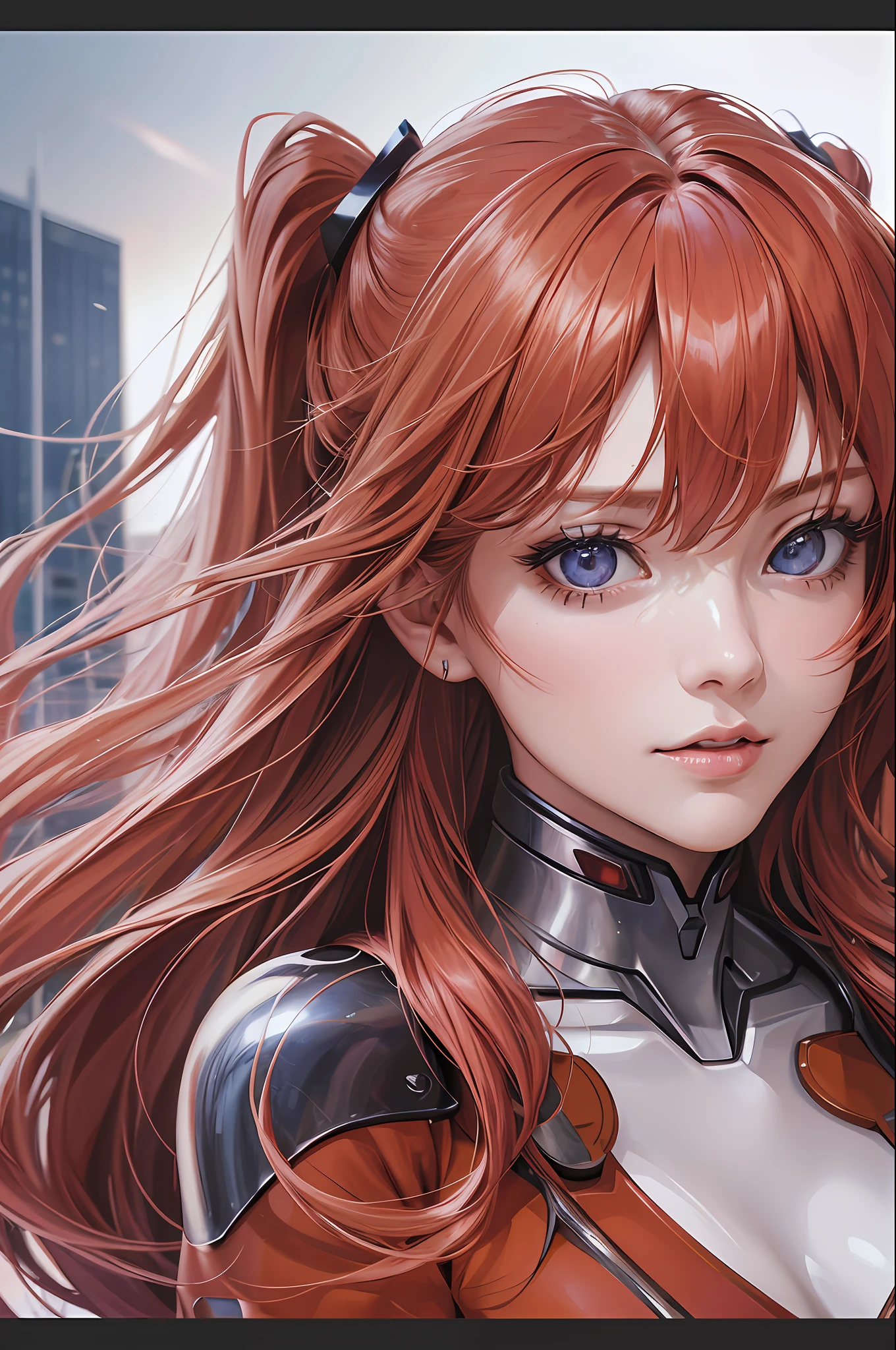 a woman in a red suit with long hair, beautiful asuka from evangelion, asuka langley soryu, asuka langley sohryu, asuka langley souryuu, asuka langley, asuka from evangelion, portrait of asuka langley soryu, asuka suit under clothes!, beautiful android woman, perfect anime cyborg woman, evangelion,Extremely realistic and real image, extreme image quality, extremely realistic and real, image with very high quality and very high definition, image made by Canon camera, photo, photography, realism, reality, photo, photography 16k extremely realistic and real image of a beautiful and elegant woman in a red suit. Her long hair frames her beautiful face, and her eyes shine with intelligence and grace. With perfect hair and makeup, she looks like she's the perfect android woman. This photo was taken by a Canon camera and has very high quality and definition. It's the kind of image that makes you stop and stare in awe at her beauty evangelion anime asuka --auto --s2