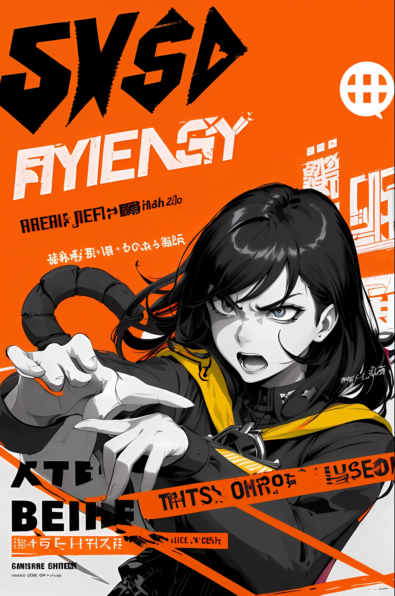 ((((dramatic))), (((gritty))), (((intense))) film poster featuring a young woman as the central character. She stands confidently in the center of the poster, wearing a stylish and edgy outfit, with a determined expression on her face. The background is dark and gritty, with a sense of danger and intensity. The text is bold and attention-grabbing, with a catchy tagline that adds to the overall feeling of drama and excitement. The color palette is mainly dark with splashes of vibrant colors, giving the poster a dynamic and visually striking appearance,tachi-e
(magazine:1.3), (cover-style:1.3), fashionable, woman, vibrant, outfit, posing, front, colorful, dynamic, background, elements, confident, expression, holding, statement, accessory, majestic, coiled, around, touch, scene, text, cover, bold, attention-grabbing, title, stylish, font, catchy, headline, larger, striking, modern, trendy, focus, fashion,