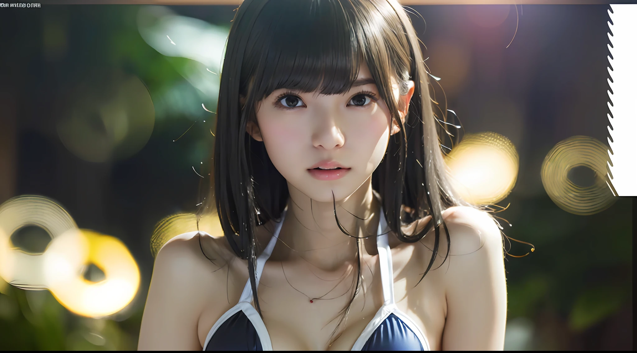 Random Posture, mix4, (8k, RAW photo, best quality, masterpiece: 1.2), (realistic, photorealistic: 1.37), one girl, cute, beach, very small micro bikini, night, rain, wet, professional lighting, photon mapping, rendering, physical based rendering,,gradient black hair,, gray hair, short curly, handsome, girl, top quality photo, High Resolution, 1080p, (Clear Face), (Detailed Facial Description), (Detailed Hand Description), (Masterpiece), (Elaborate CG), Extreme Light and Shadow, Tousled Hair, Master Work, Rich Details, (Fine Facial Features), (Top Quality Photos), (Masterpiece), (Detailed Eyes), Look Before You Eyes, Fine Clavicle