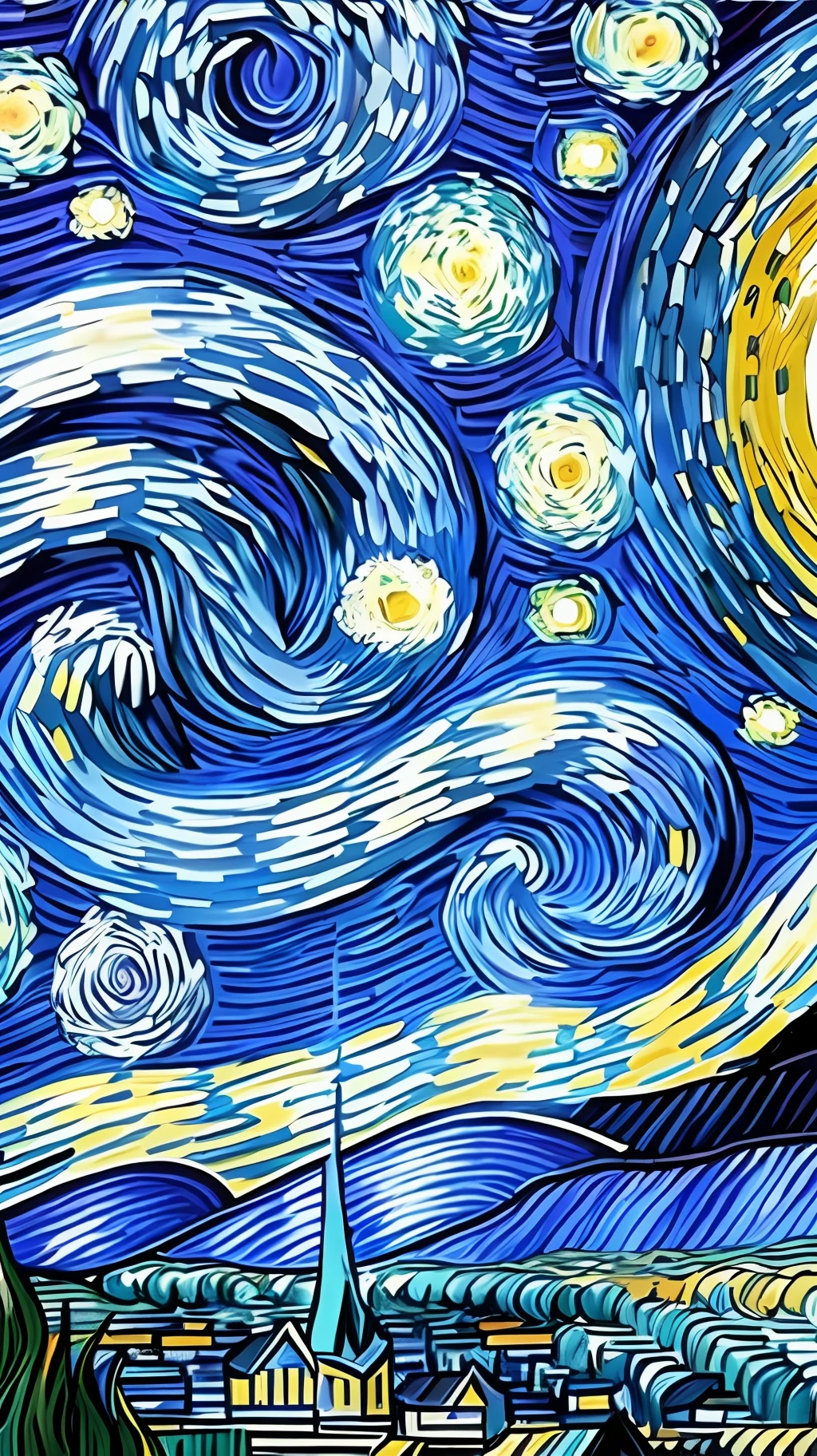 starry night vincent van gogh, 4k quality, hight resolution, high detailed --auto --s2